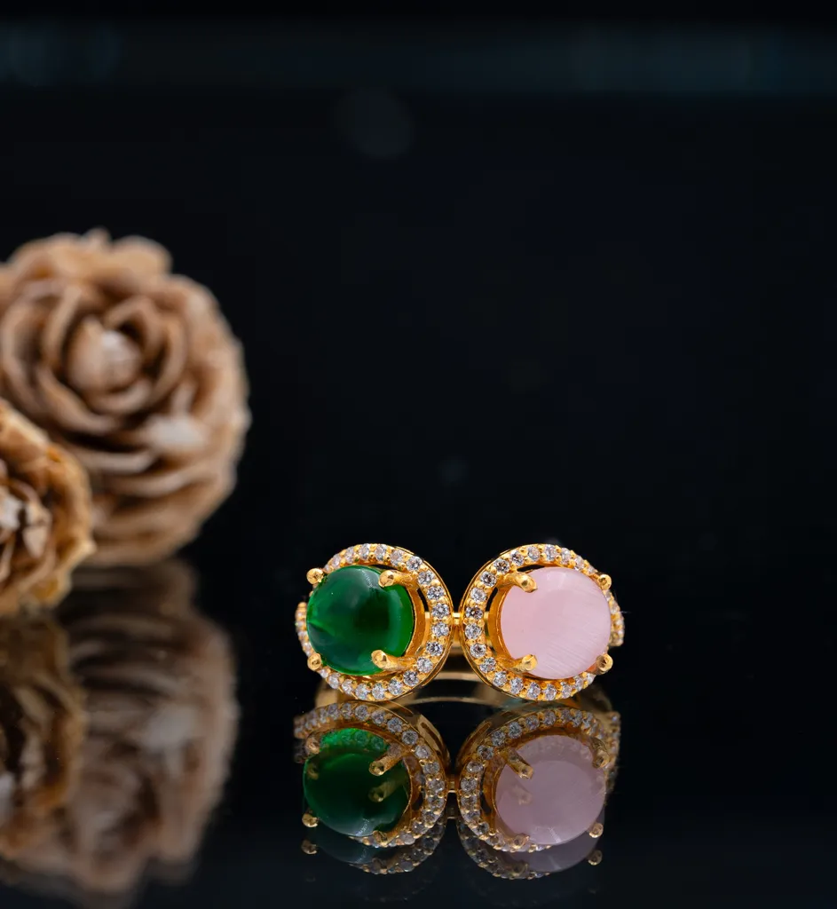 Bi chromatic gold ring for women – handcrafted gold RINGS