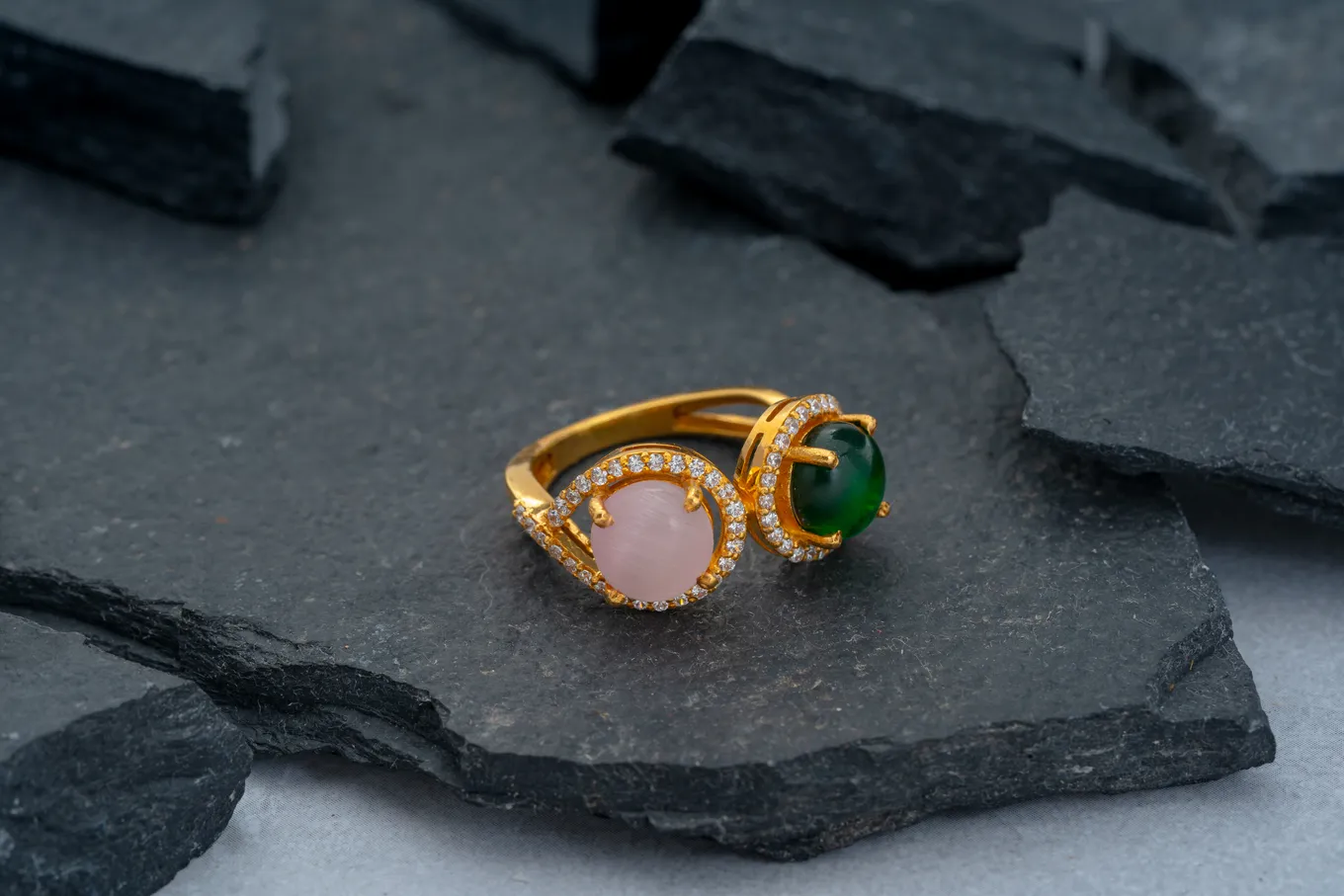 Bi Chromatic Gold Ring for Women
