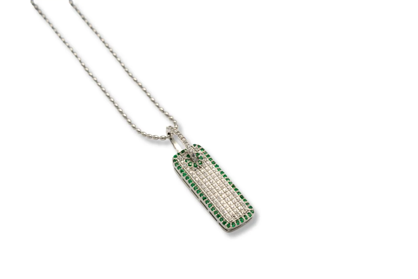 92.5 Silver Pave Stone Pendant