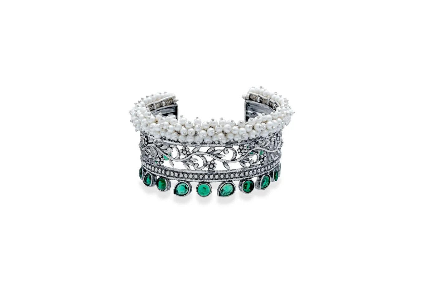 SILVER PETAL CUFF BANGLES