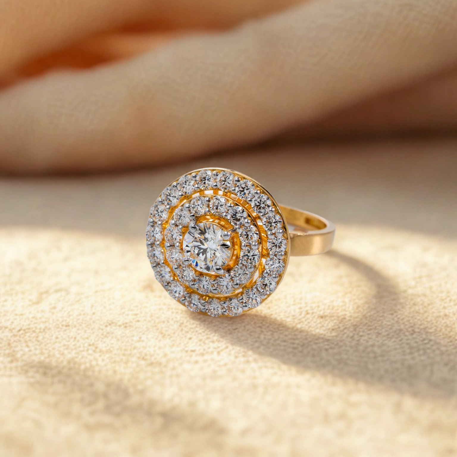 DIAMOND FLORAL RING (14K WITH NATURAL DIAMONDS)