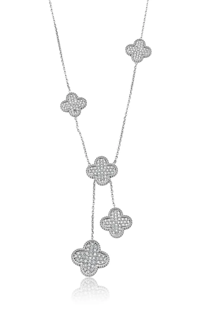 Diamond Quatrefoil Necklace (18k With Natural Diamonds)