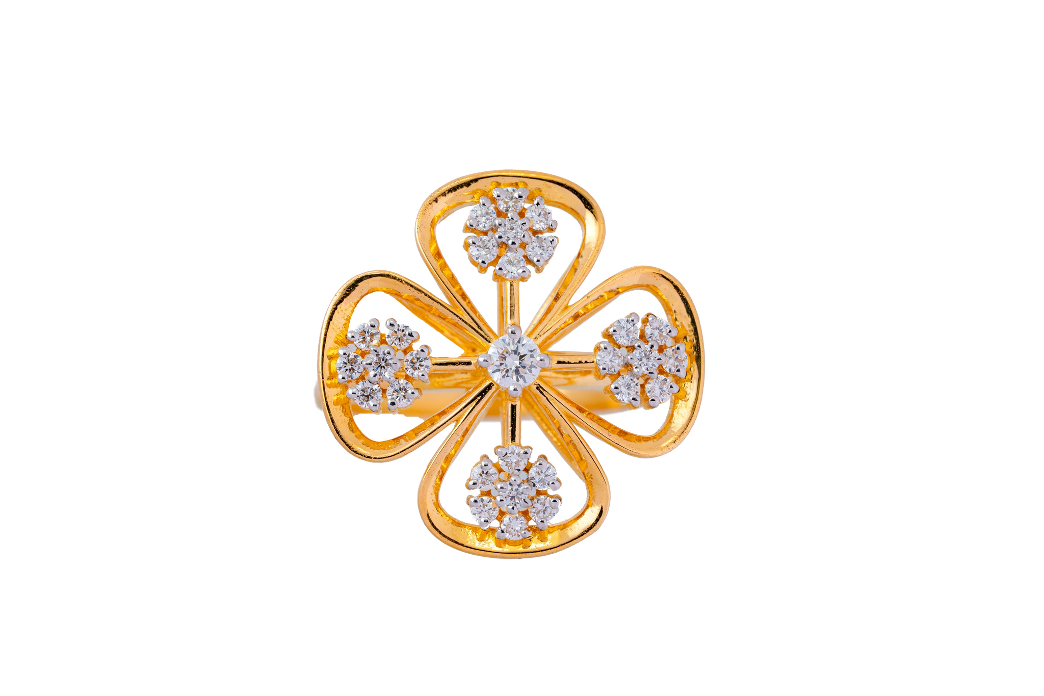 FLORAL DIAMOND RING(18K WITH NATURAL DIAMONDS)