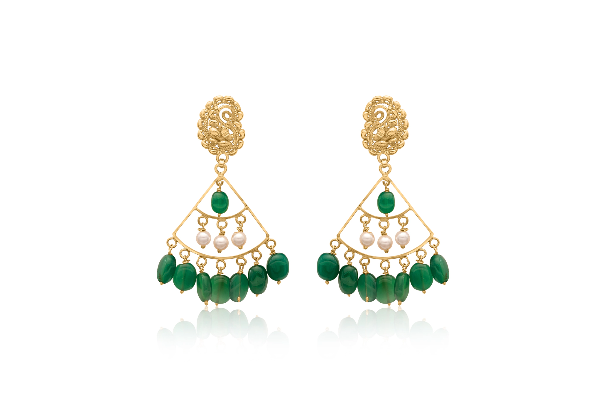 AMRAPALI DROP GOLD EARRING