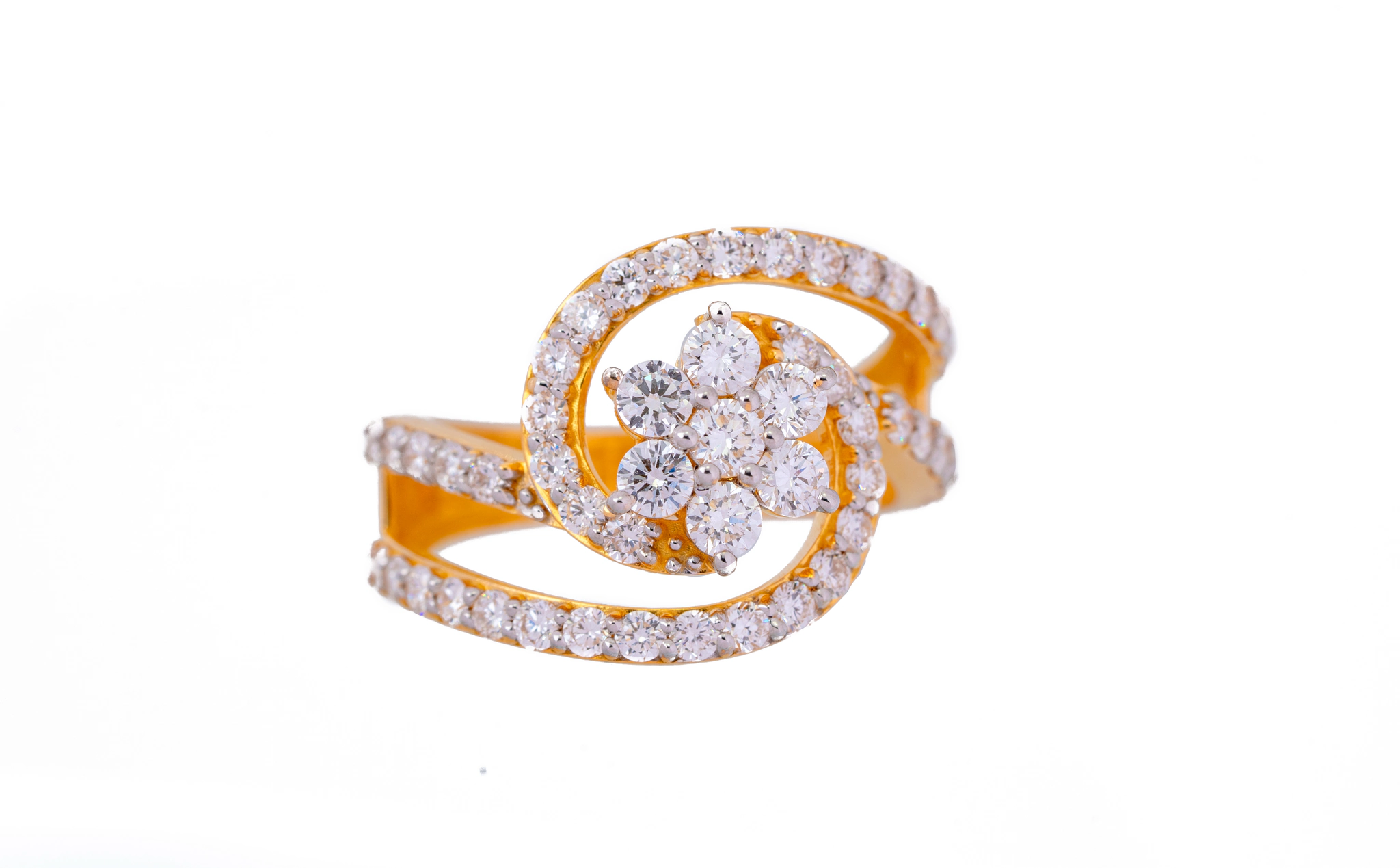 ABSTRACT ELEGANT RING(18K WITH NATURAL DIAMONDS)