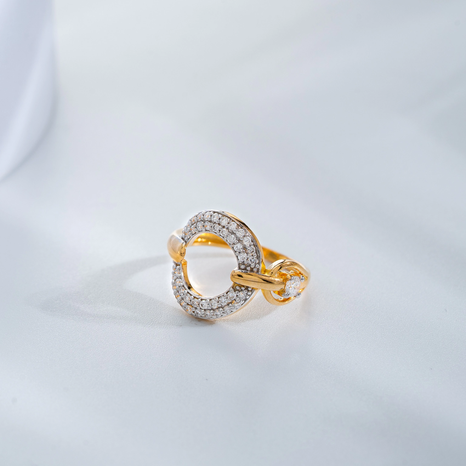 STUNNING DIAMOND SPHERE RING(14K WITH LAB GROWN  DIAMONDS)