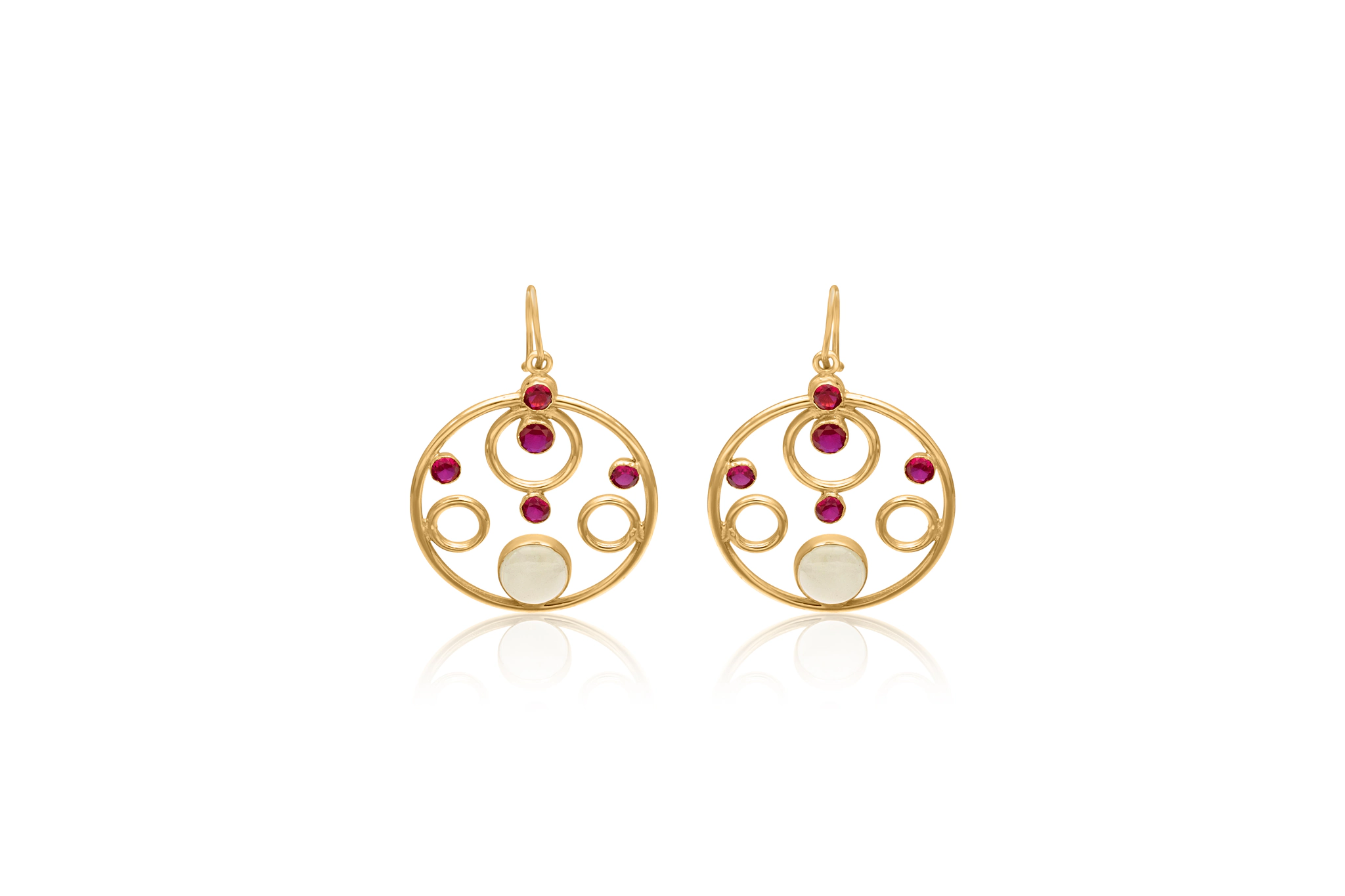 Crimson drop gold earrings – handcrafted gold EARRINGS