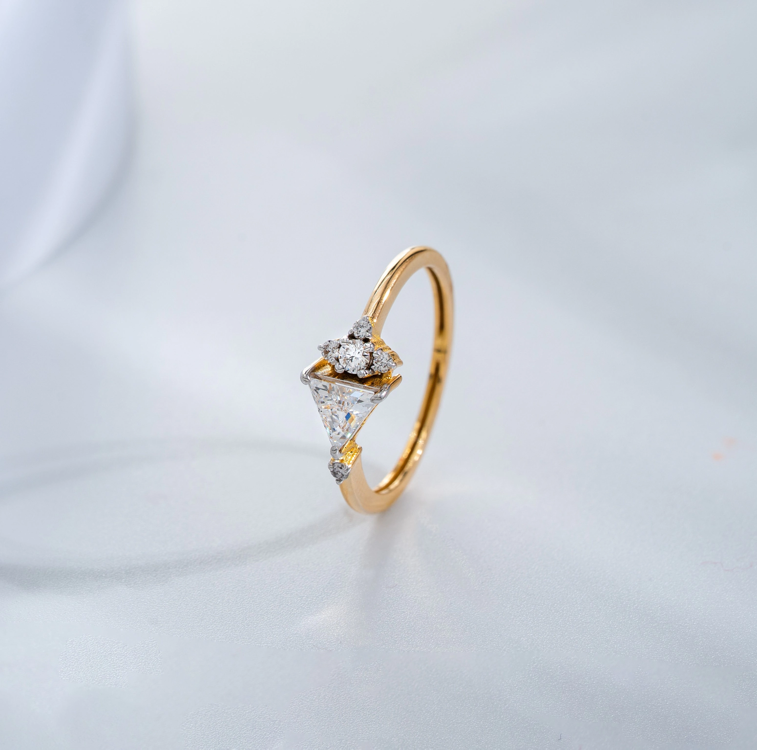 TIMELESS TRIANGLE DIAMOND RING (14K WITH LAB GROWN DIAMONDS)