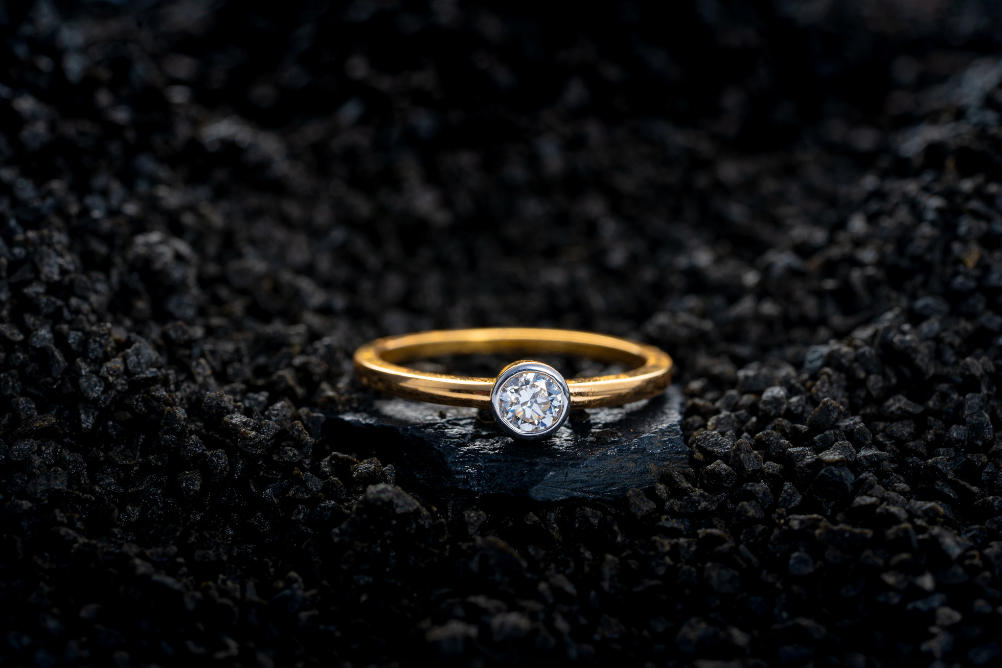 SIMPLE SOLITAIRE DIAMOND RING(14K WITH LAB GROWN DIAMONDS)