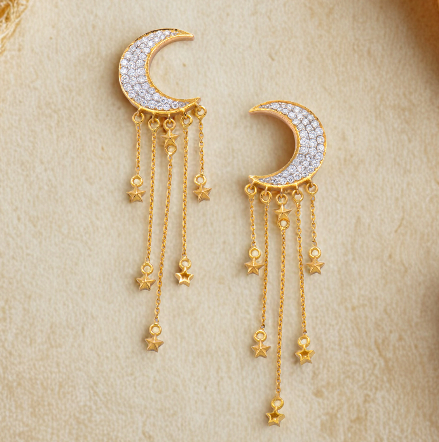 DIAMOND CELESTIAL EARRINGS (14K WITH NATURAL DIAMONDS)