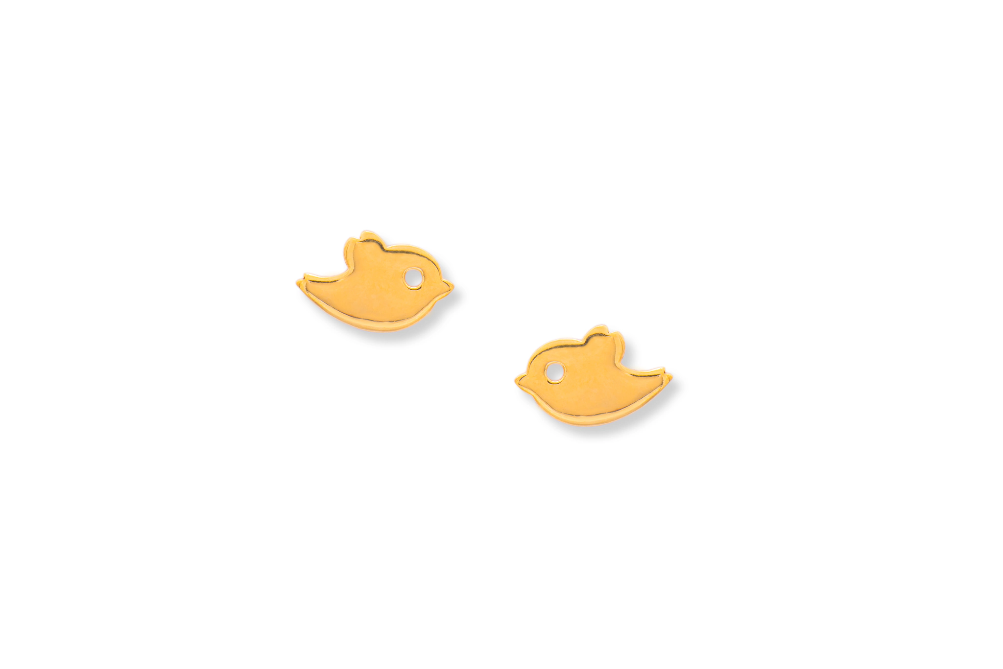 Golden sparrow studs – handcrafted gold EARRINGS (alternate view)
