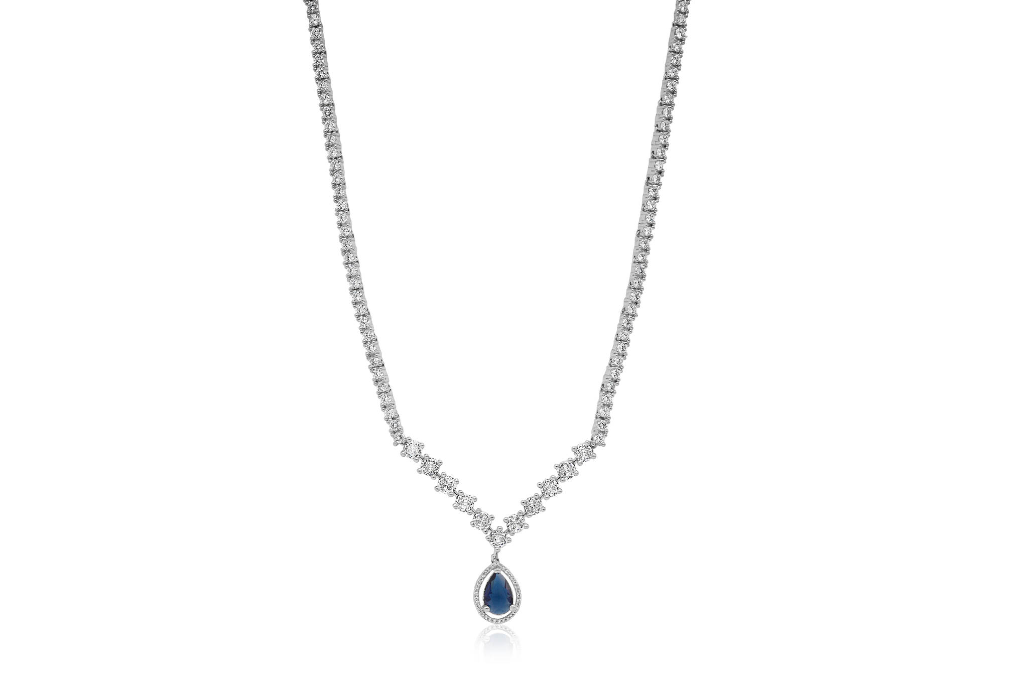 MIDNIGHT ELEGANCE SILVER NECKLACE SET
