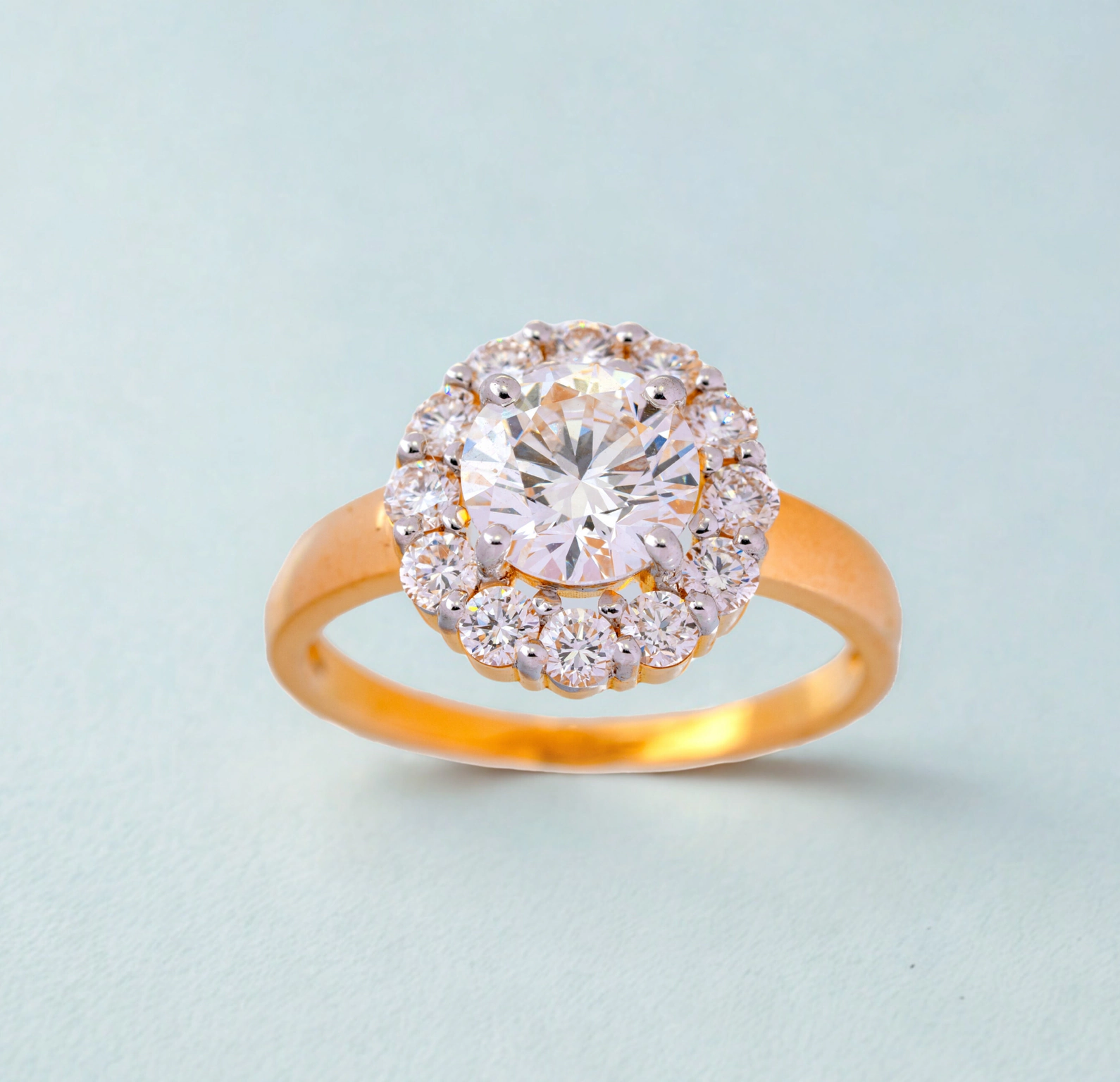SPARKLING BLOOM RING(14K WITH  LAB GROWN DIAMONDS)