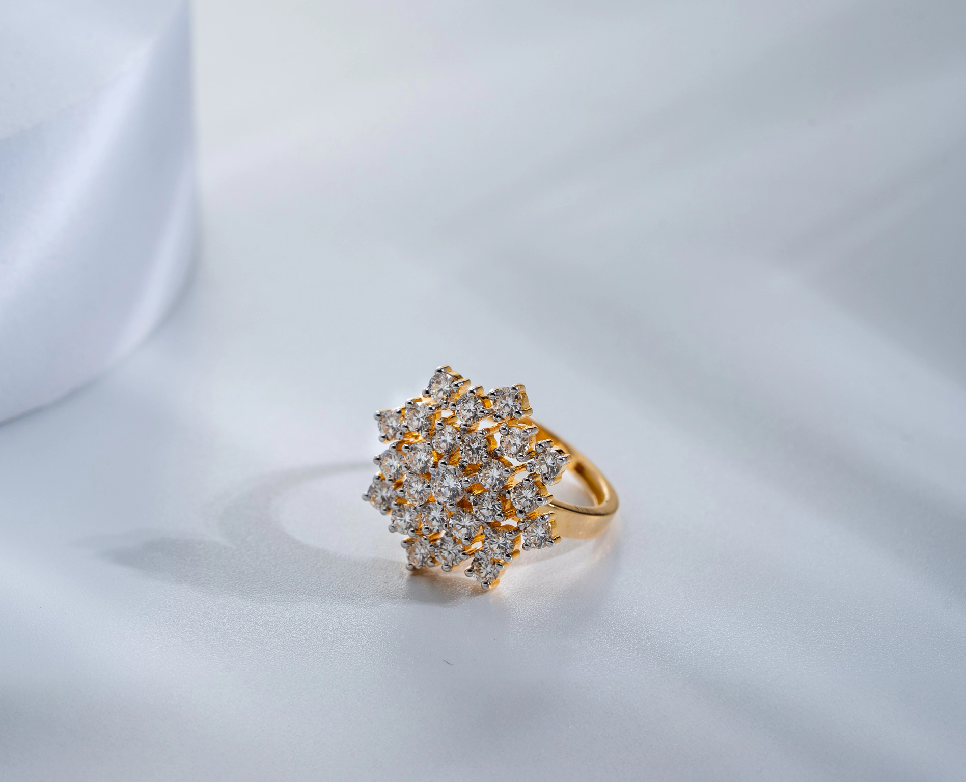 GORGEOUS FLORAL RING (14K WITH  LAB GROWN DIAMONDS)