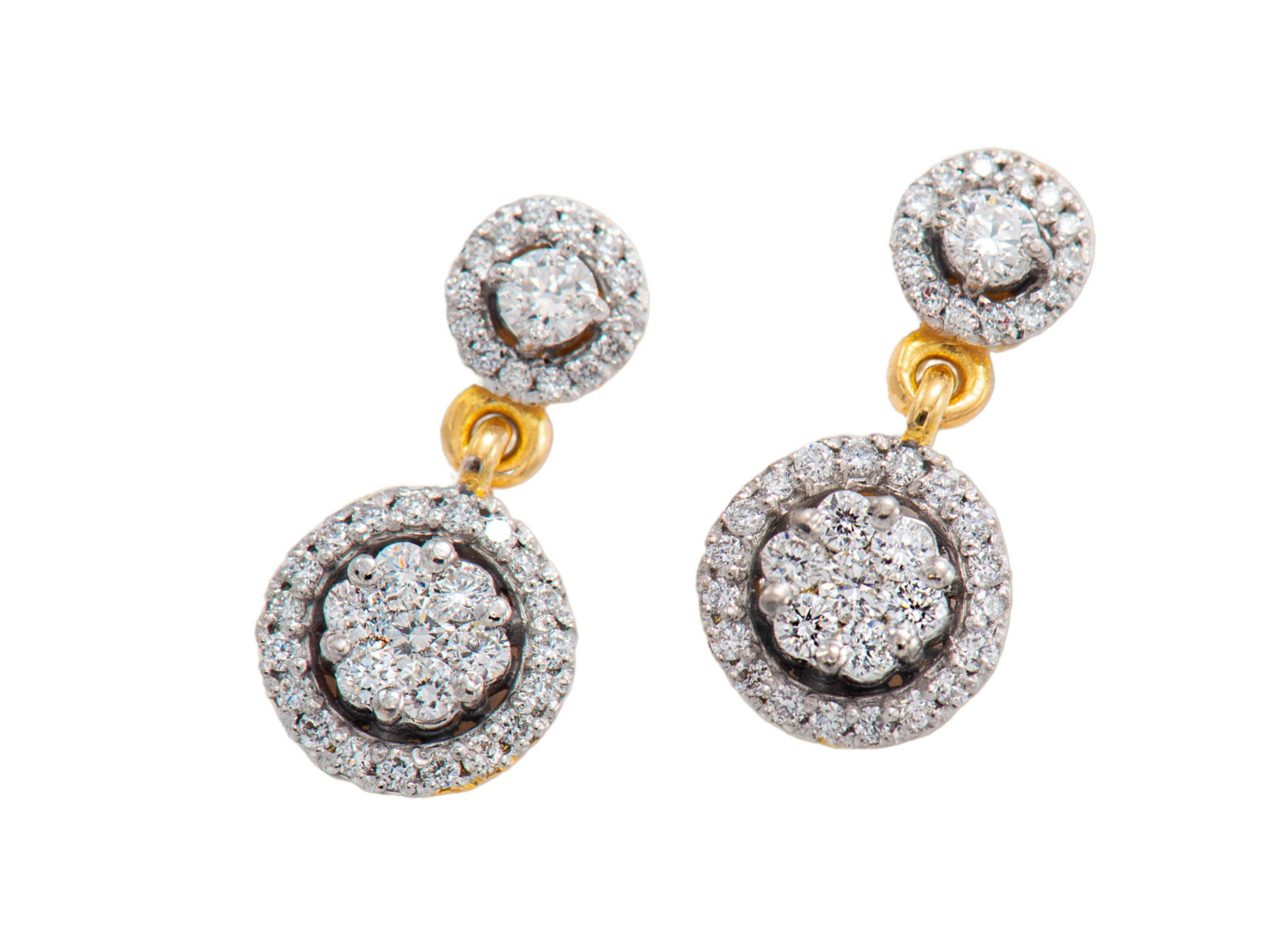 SPARKLING HALO DIAMOND EARRINGS (14K WITH  LAB GROWN DIAMONDS)