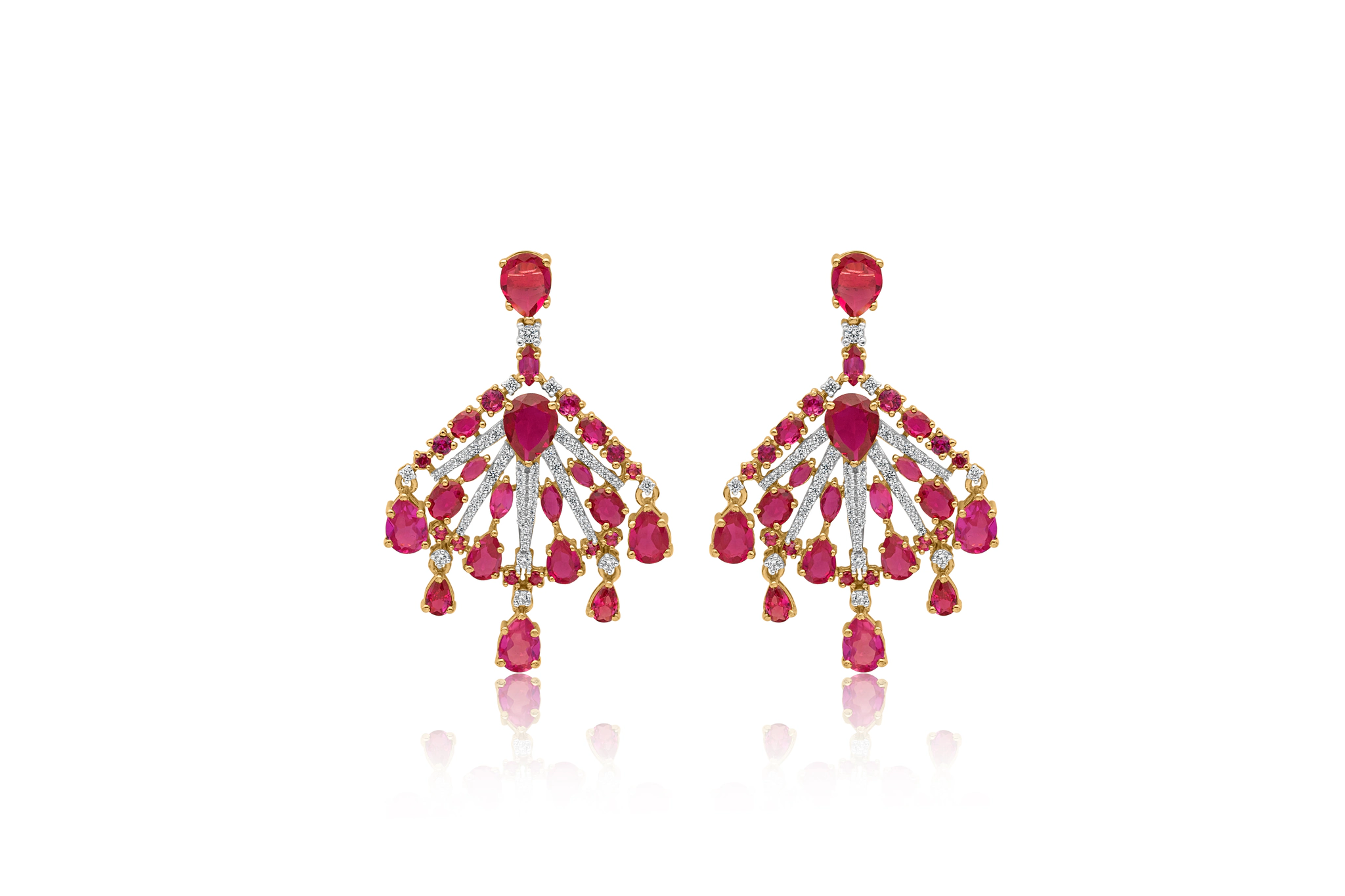 RED VELVET DROP EARRINGS (18K WITH NATURAL DIAMONDS)