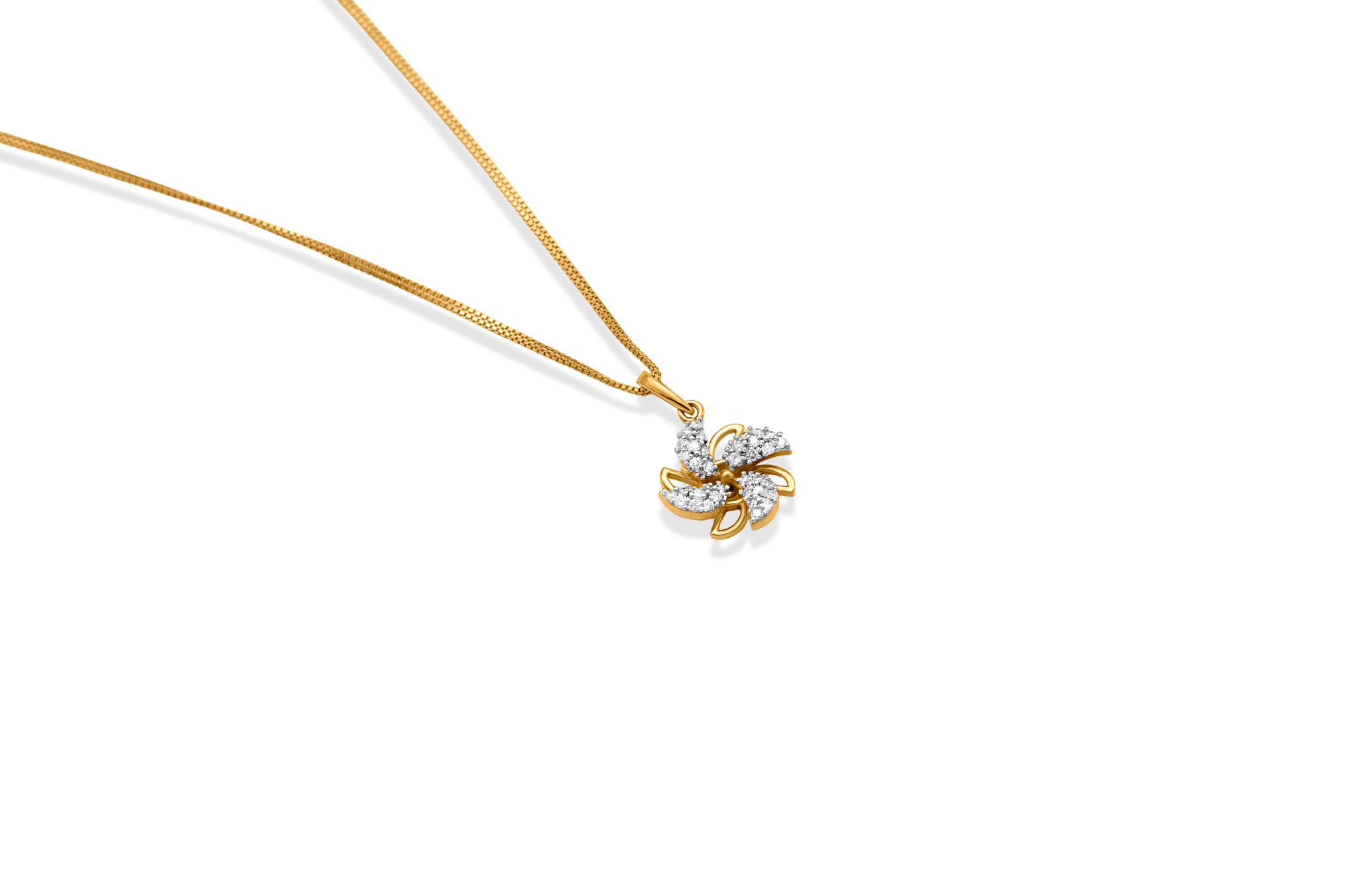 DAZZLING FLOWER PENDANT  (14K WITH NATURAL DIAMONDS)