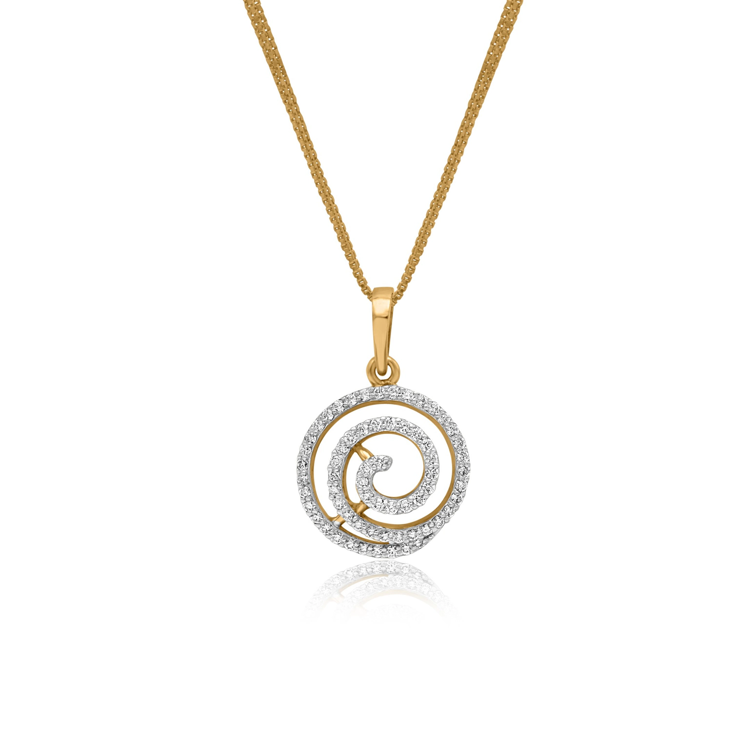 SHINNING SPIRAL DIAMOND PENDANT (18K WITH NATURAL DIAMONDS)