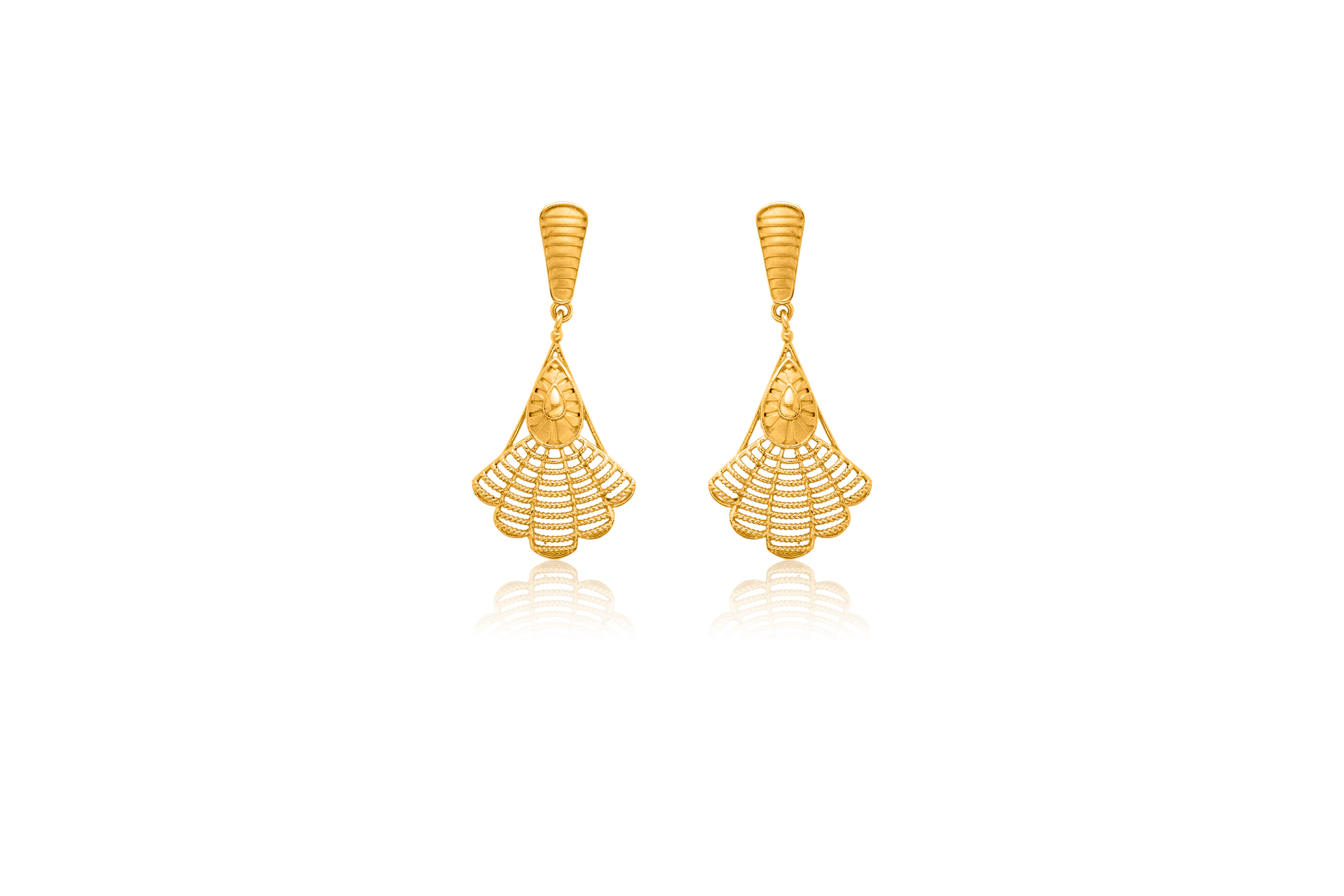 Luxe 22k fan earrings – handcrafted gold EARRINGS