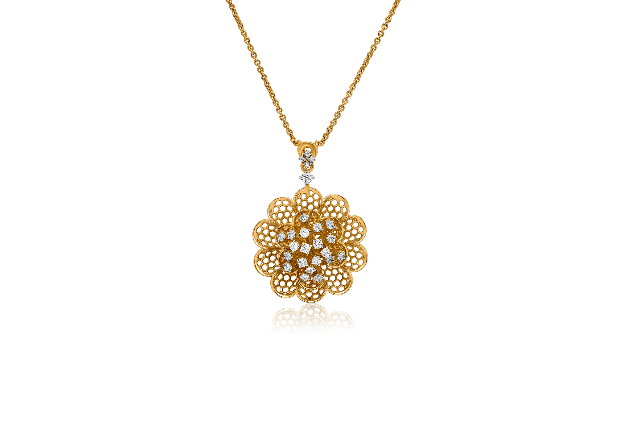 GOLDEN BLOOM DIAMOND PENDANT (18K WITH NATURAL DIAMONDS)