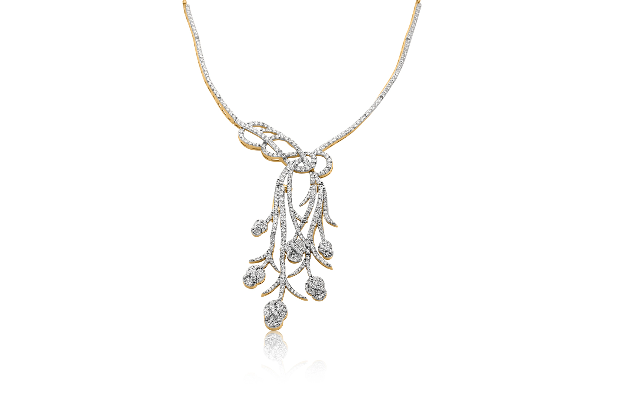 FROSTED ROSES DIAMOND NECKLACE (18K WITH NATURAL DIAMONDS)