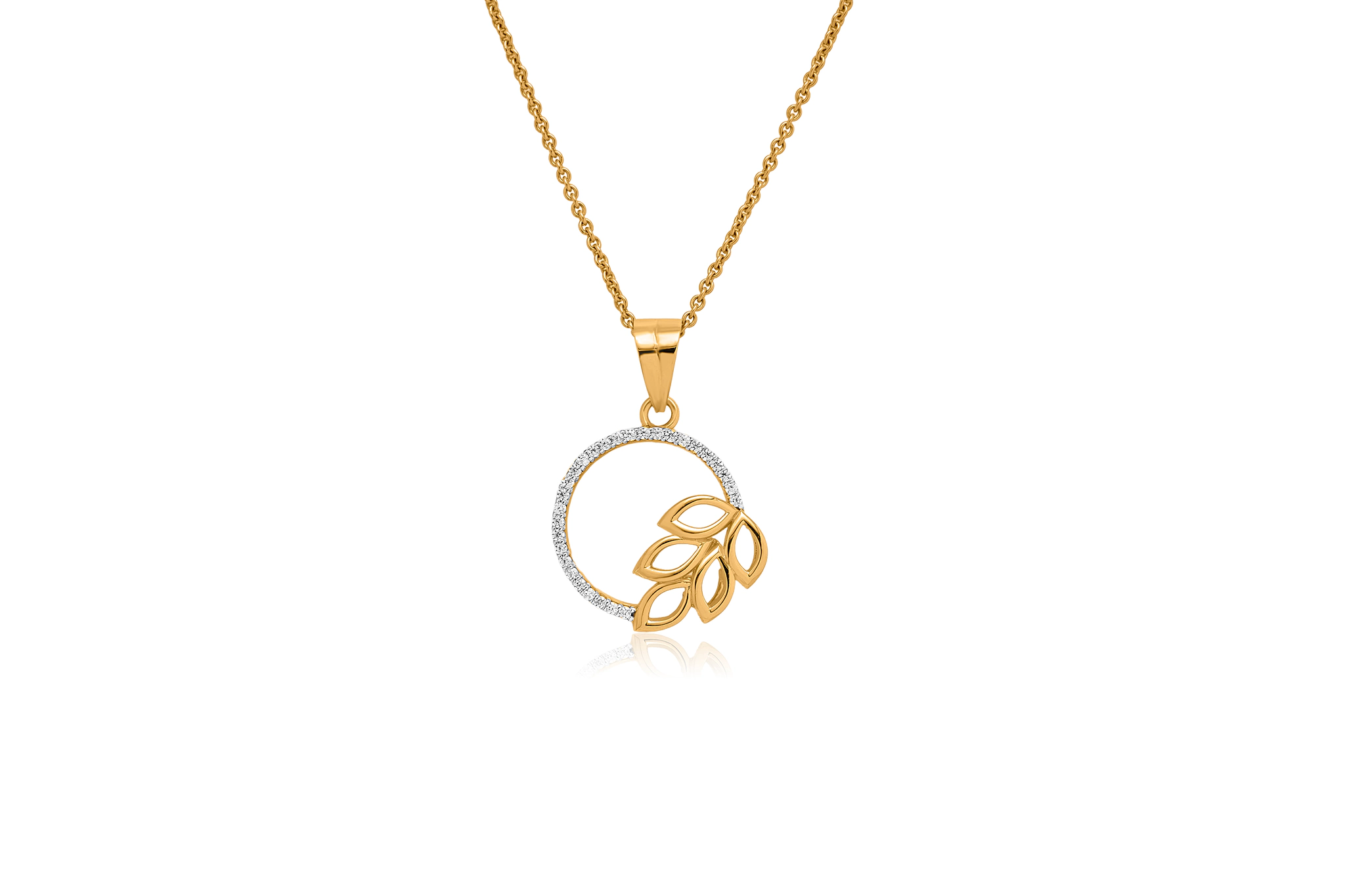 LEAF WHISPER DIAMOND PENDANT (18K WITH NATURAL DIAMONDS)