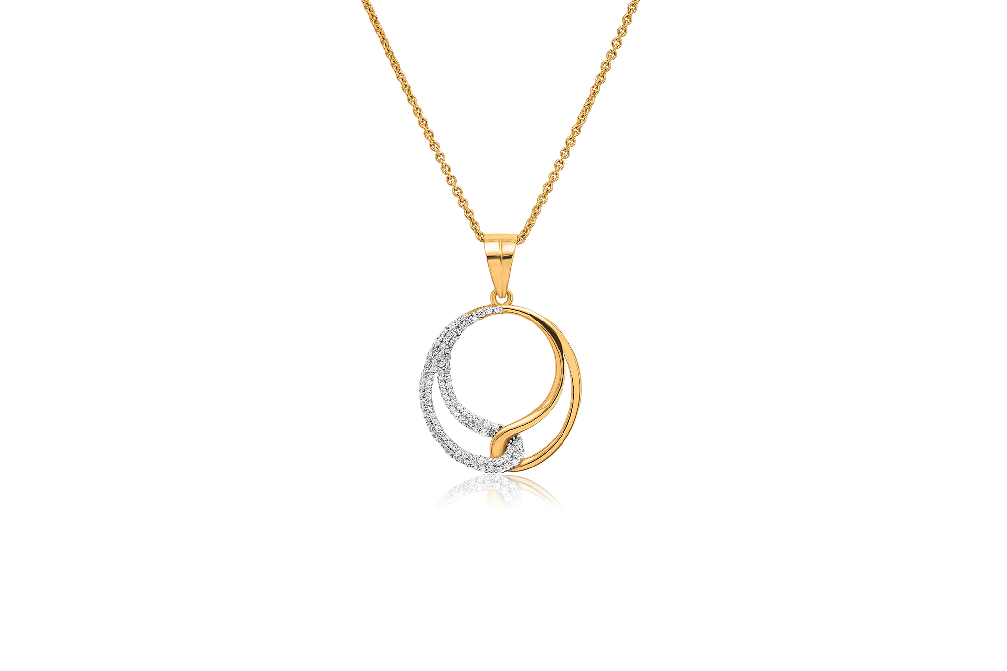 DIAMOND ARC PENDANT(18K WITH NATURAL DIAMONDS)