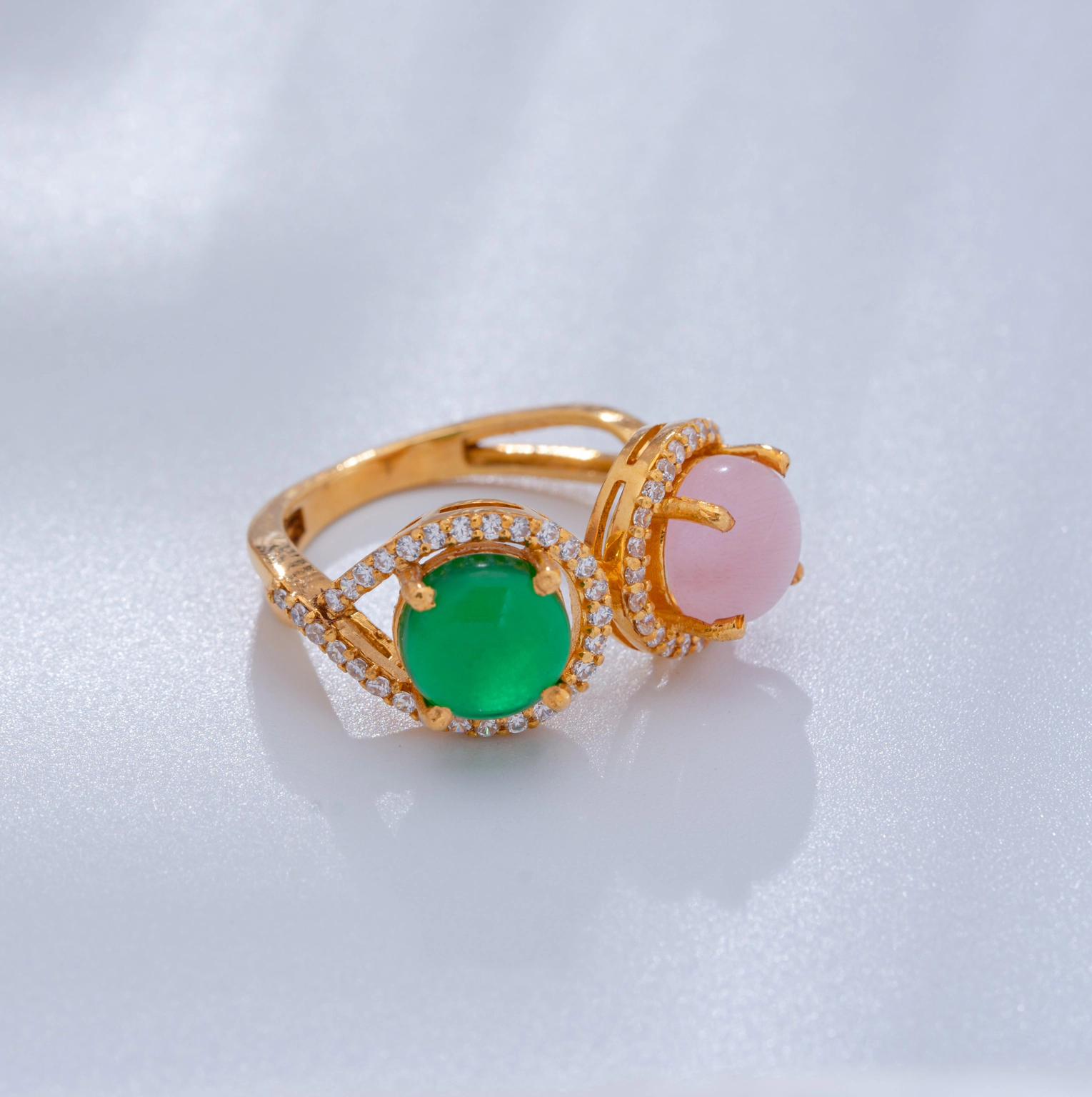 Bi Chromatic Gold Ring for Women