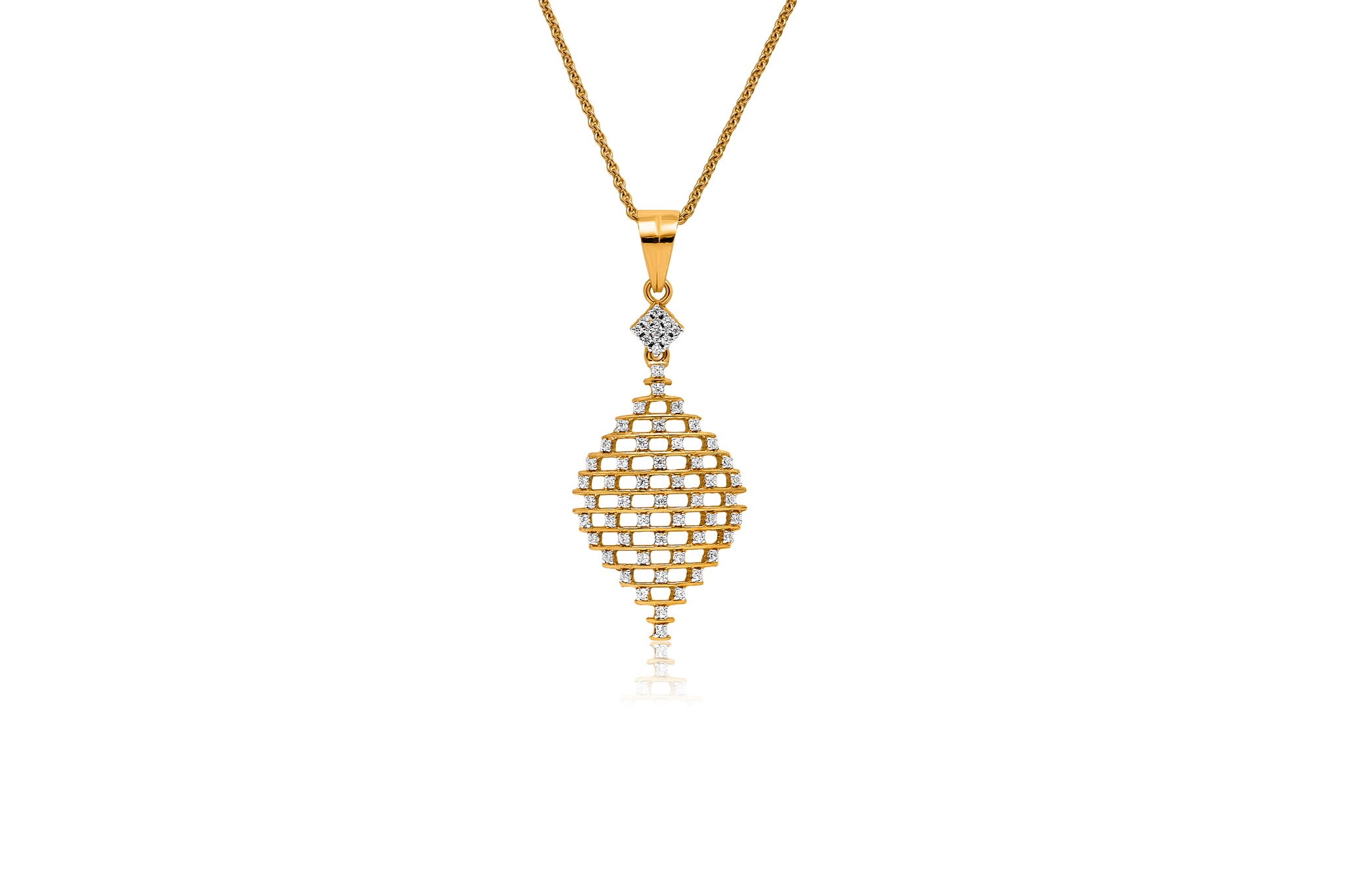 RADIANT LATTICE DIAMOND PENDANT  (18K WITH NATURAL DIAMONDS)