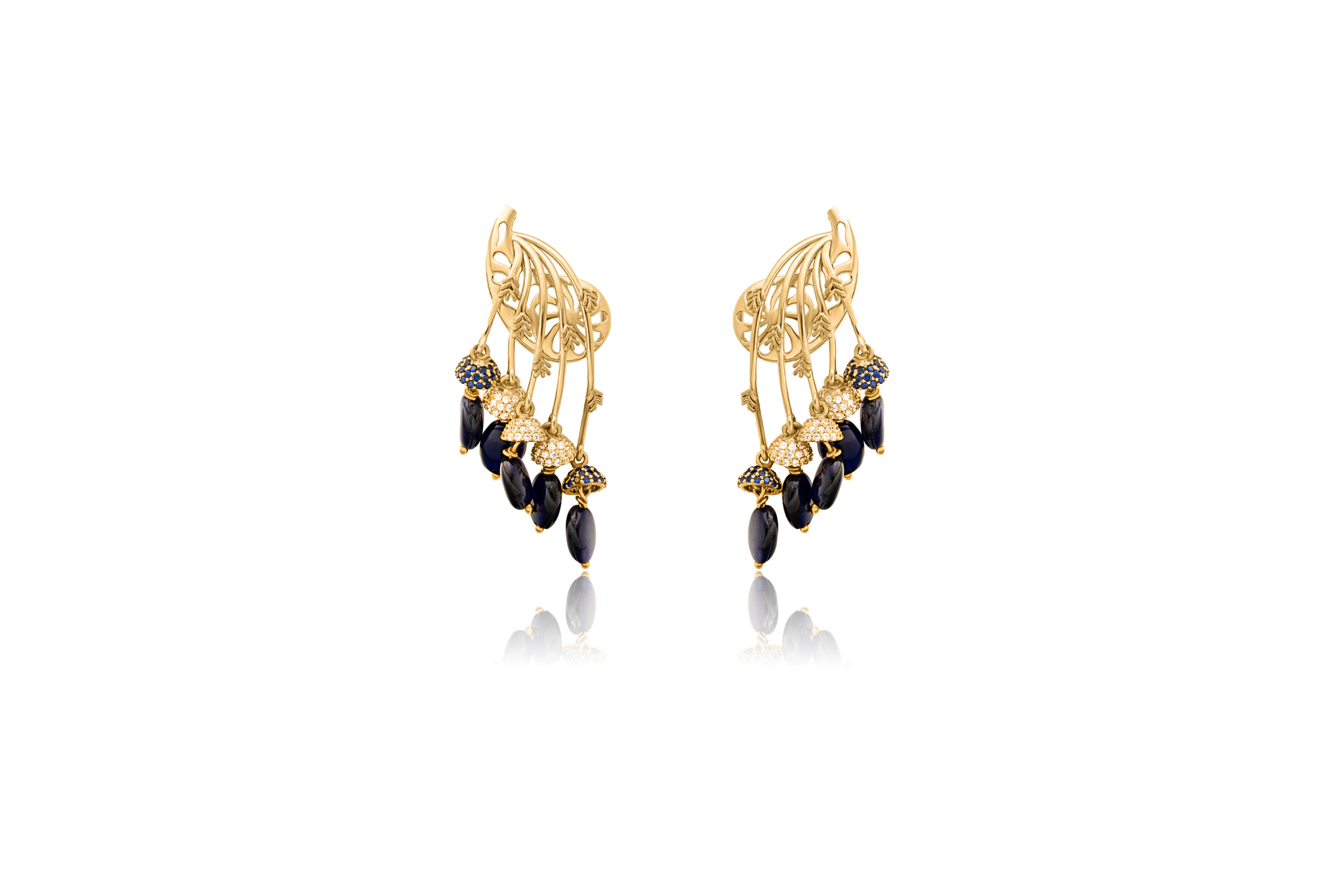 AZURE DROP GOLD EARRINGS