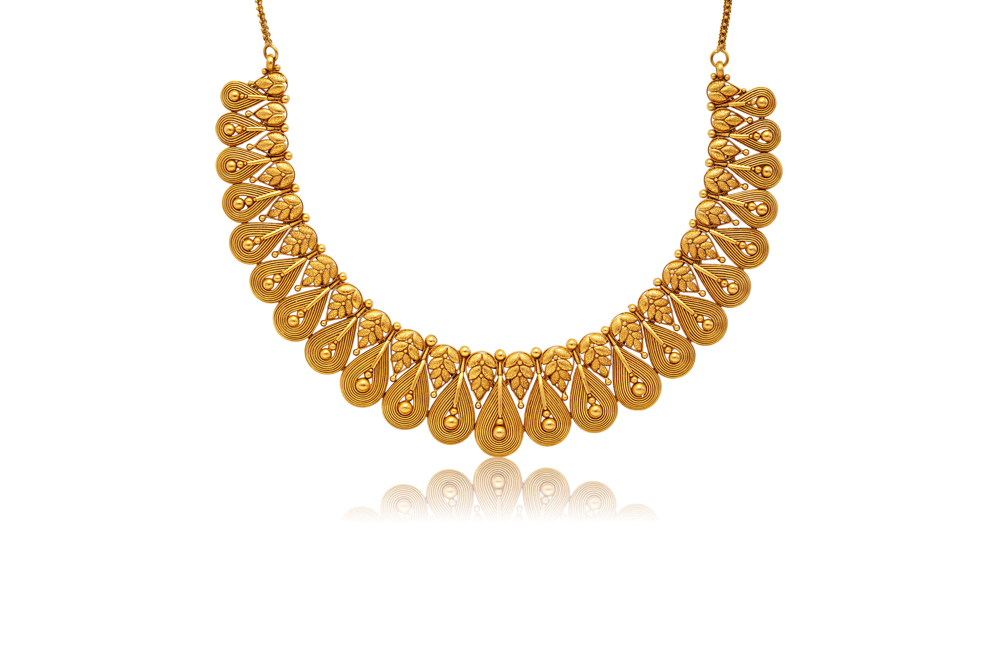 GOLD TEARDROP GLOWING NECKLACE SET