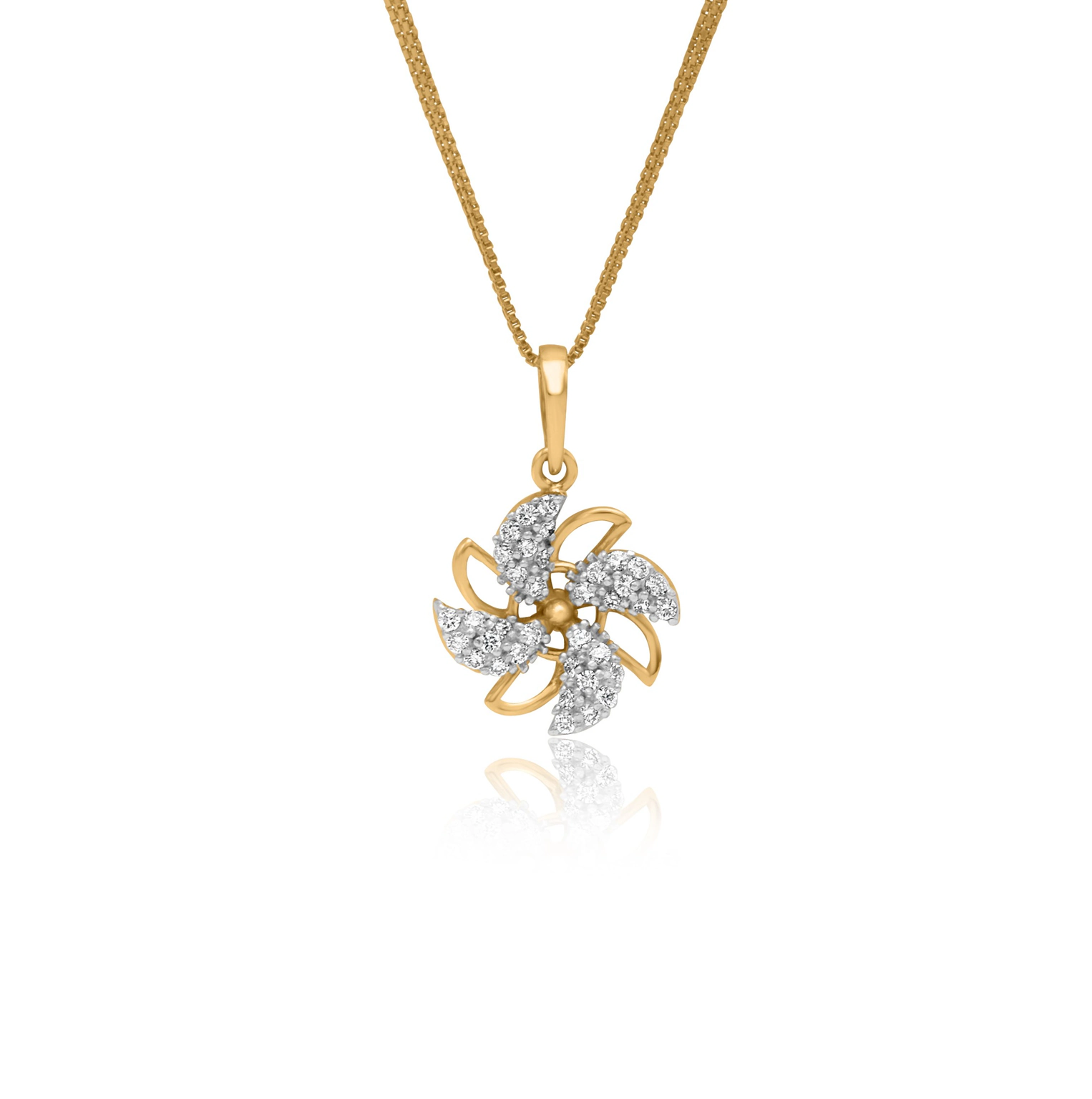 DAZZLING FLOWER PENDANT  (18K WITH NATURAL DIAMONDS)