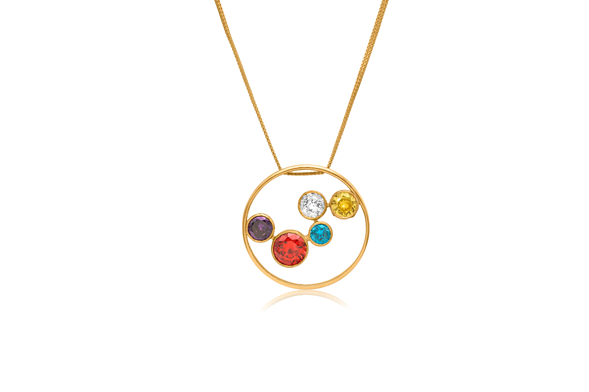 Rainbow gold pendant – handcrafted gold PENDANTS (alternate view)