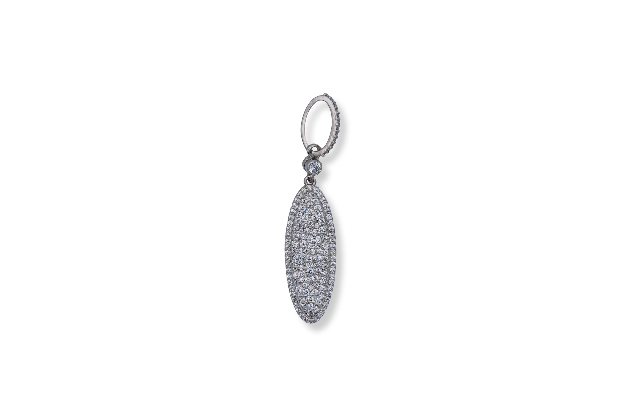 SILVER OVAL OPPULENCE PENDANT