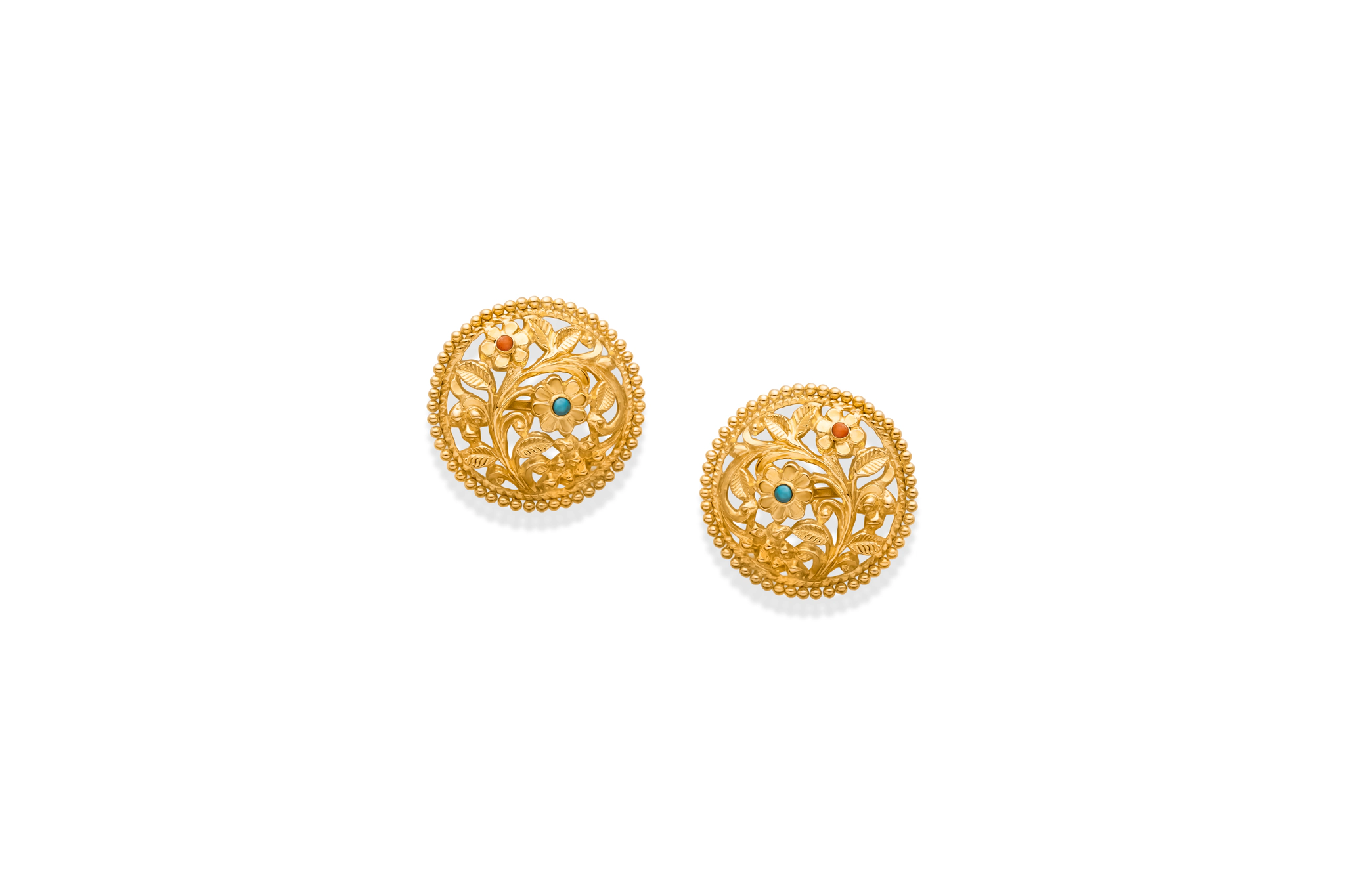 Neelphool Gold Stud Earrings