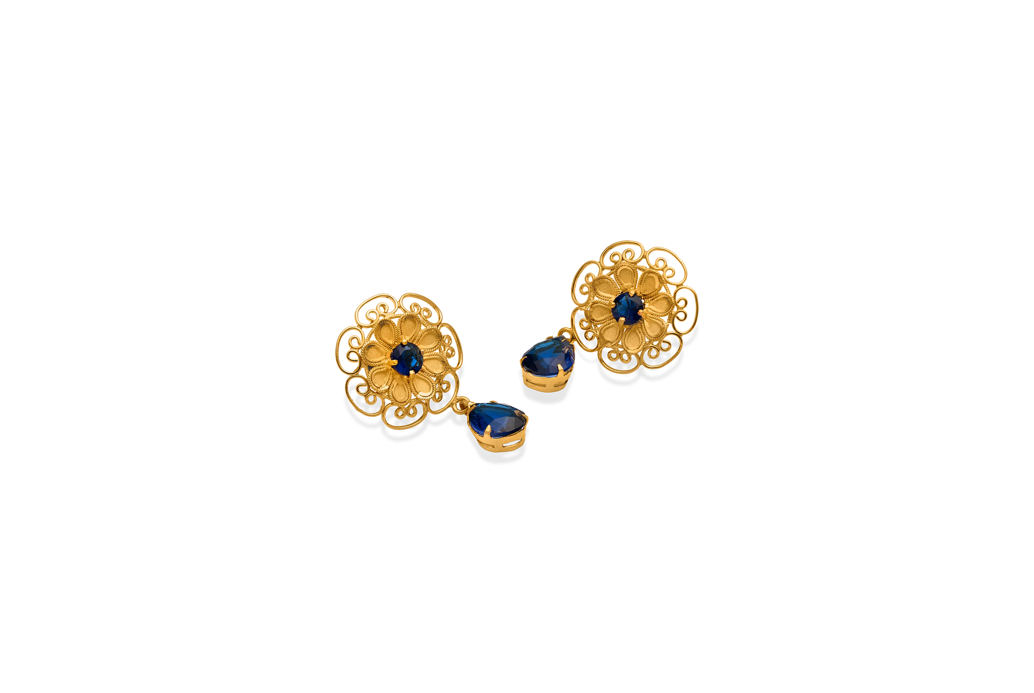 BLUE BLOOM DROP EARRINGS
