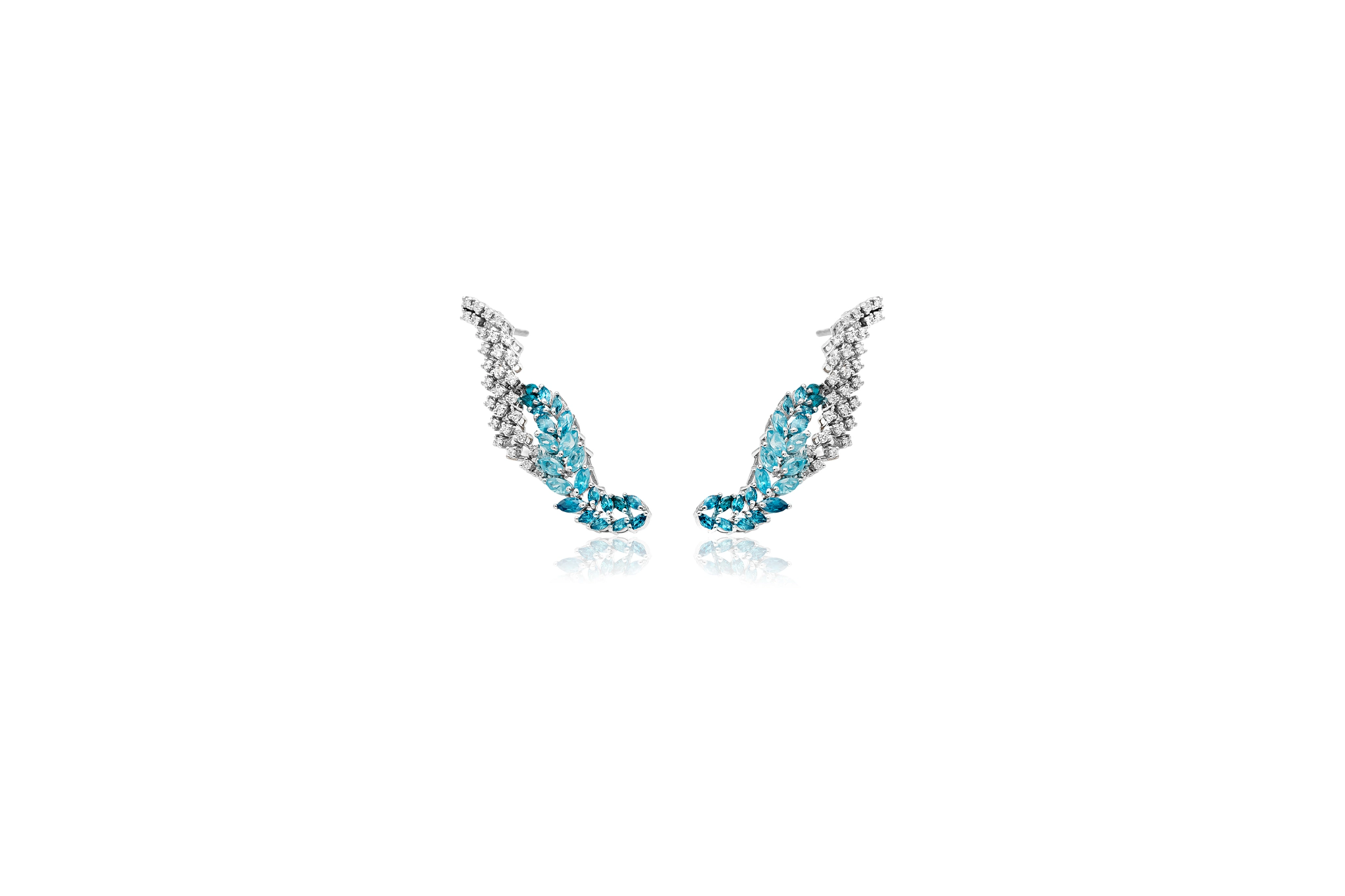 TOPAZ AND DIAMOND EARRINGS (14K WITH NATURAL DIAMONDS)