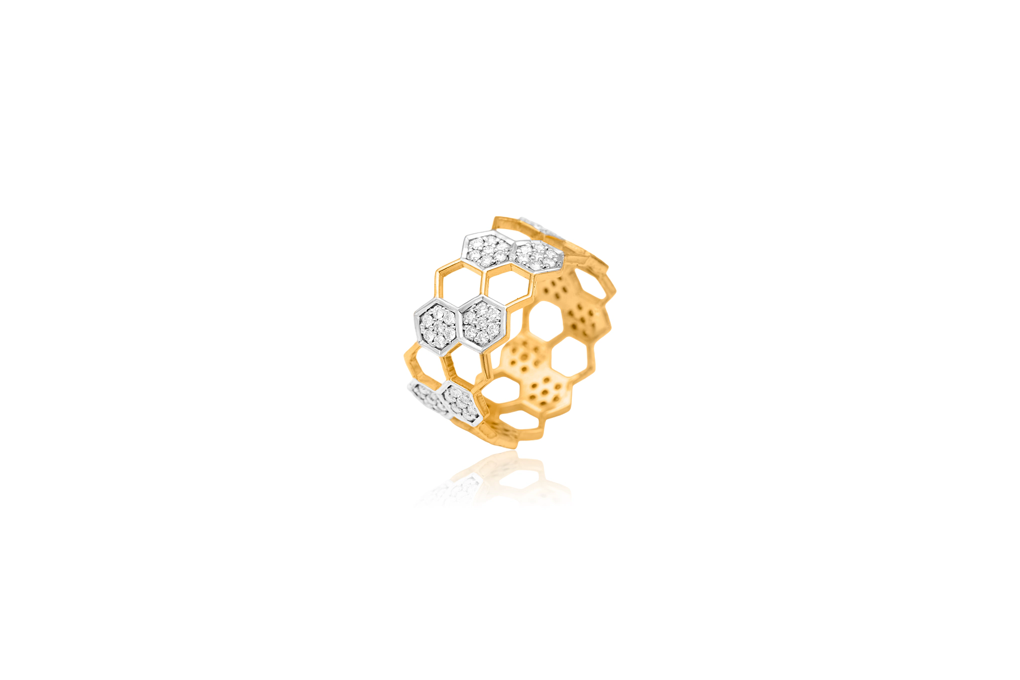 HONEYCOMB DIAMOND RING (14K WITH NATURAL DIAMONDS)