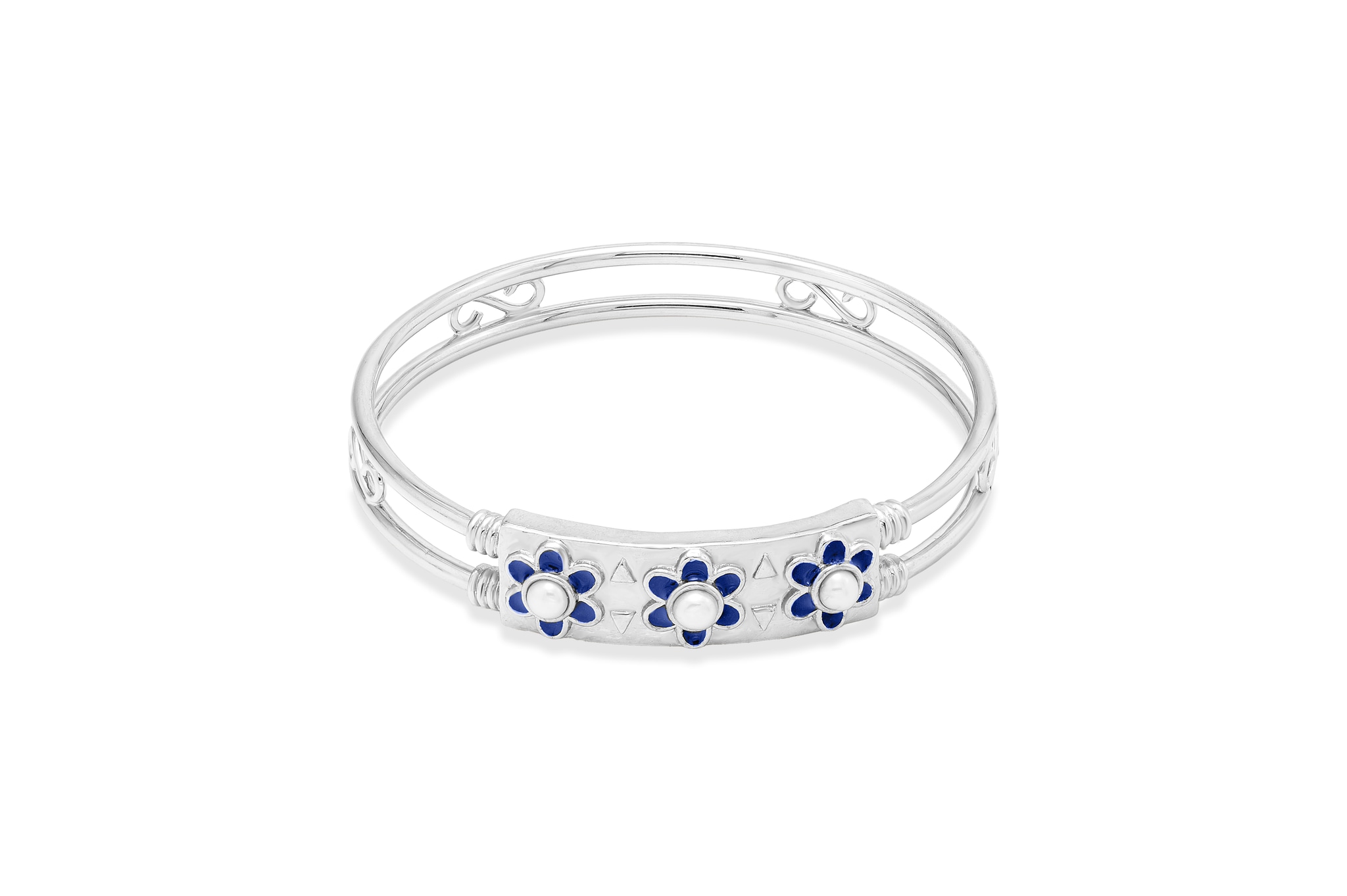 SILVER DAISY BANGLE