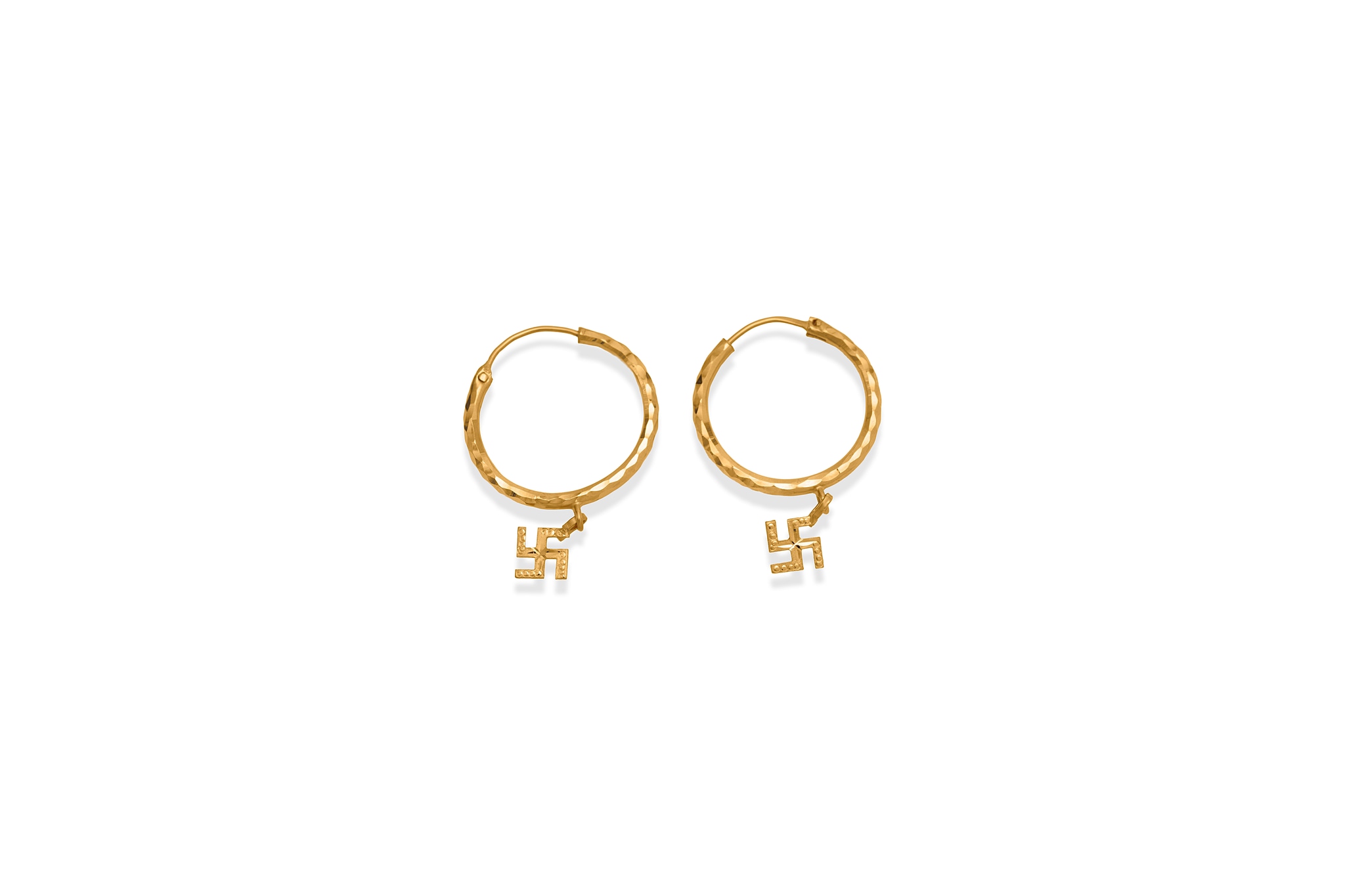 SWASTIK GOLD HOOP EARRINGS