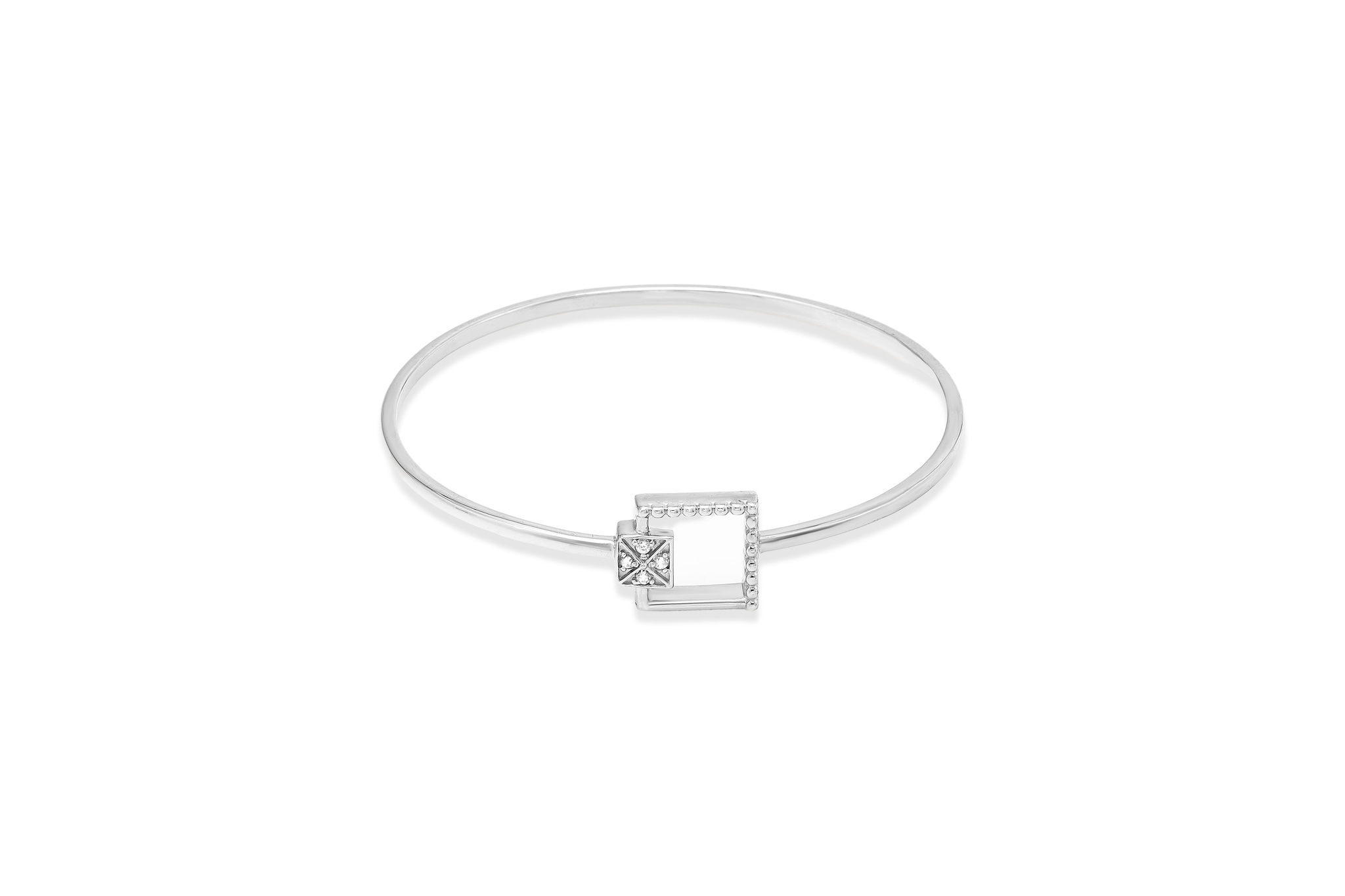 SQUARE GRACE SILVER BANGLE