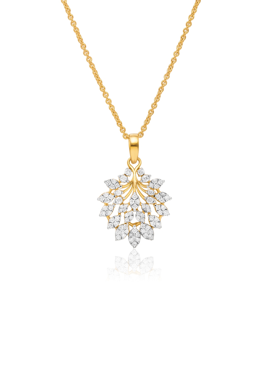 LUSTRE LEAF DIAMOND PENDANT (18K WITH NATURAL DIAMONDS)