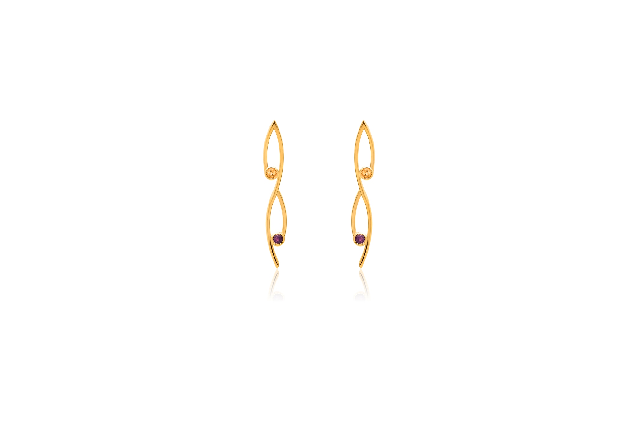 14K GOLD SWIRL EARRINGS