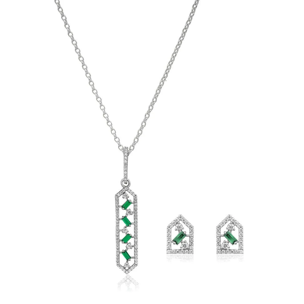 EVERGREEN DIAMOND PENDANT SET (18K WITH NATURAL DIAMONDS)