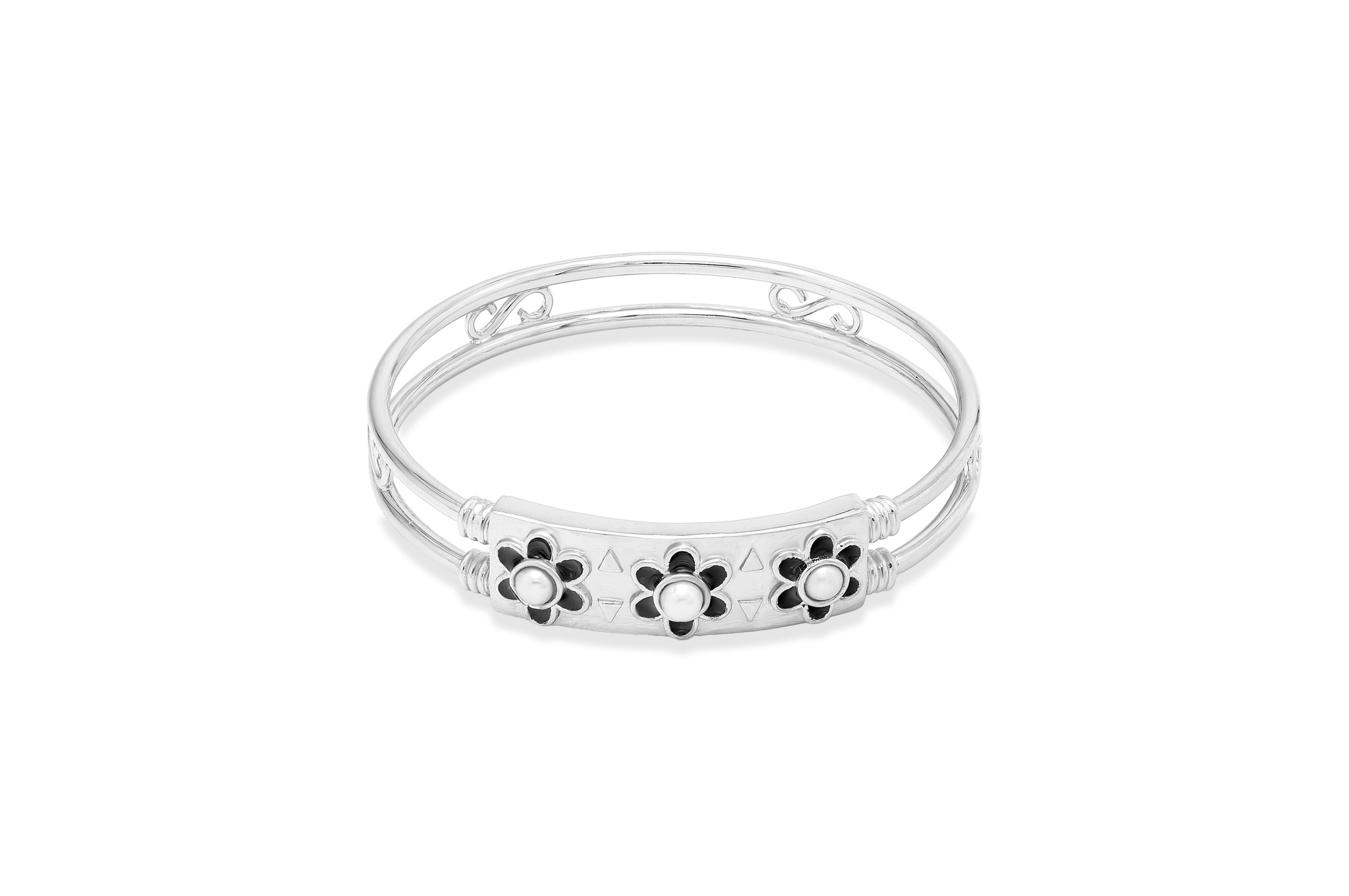 SILVER DAISY BANGLE