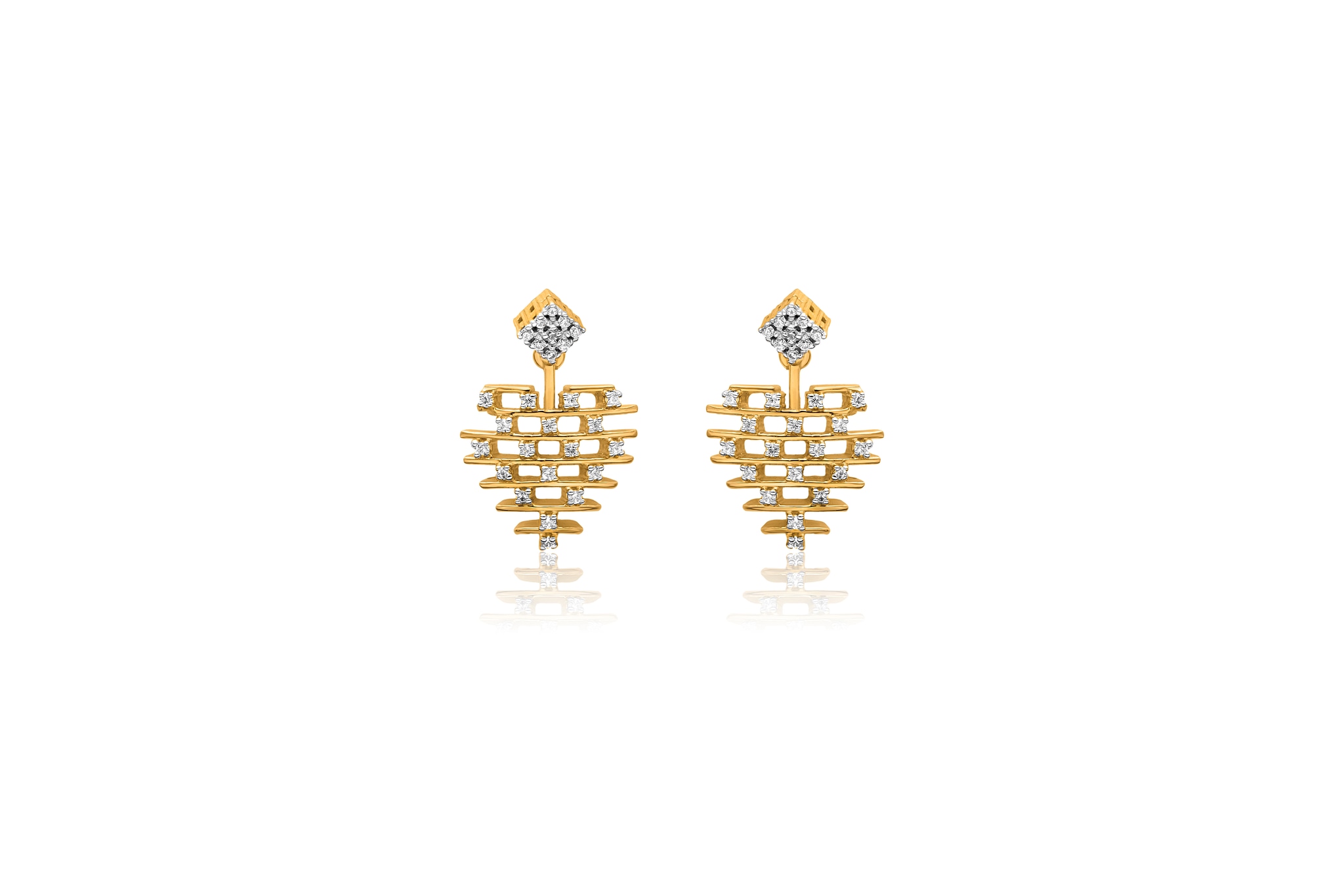 RADIANT LATTICE DIAMOND PENDANT SET  (18K WITH NATURAL DIAMONDS)