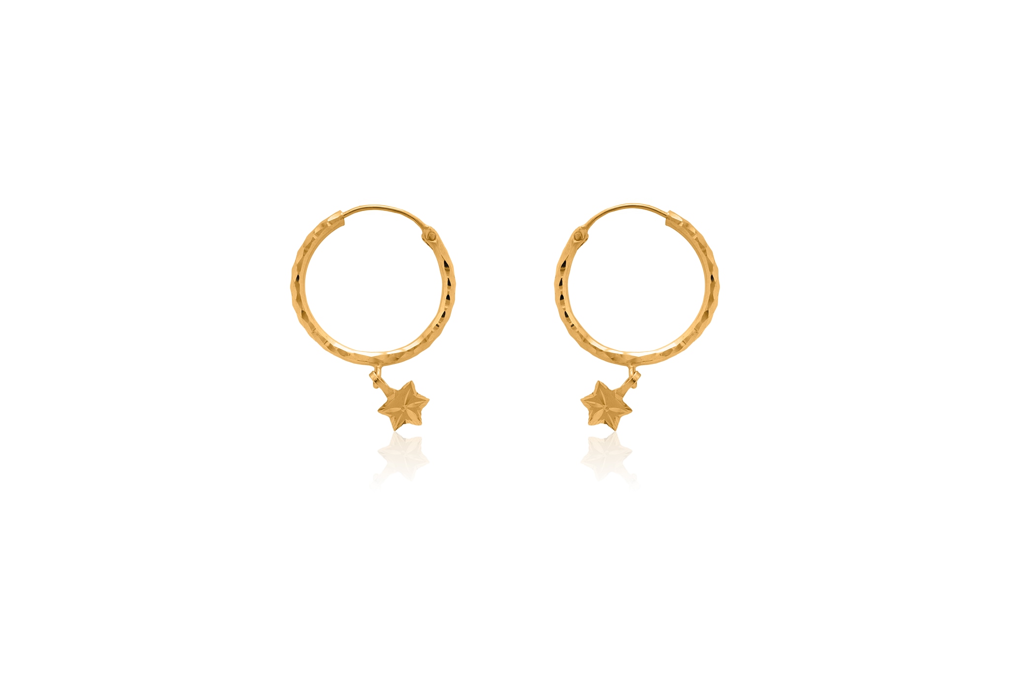 STAR GOLD HOOP EARRINGS