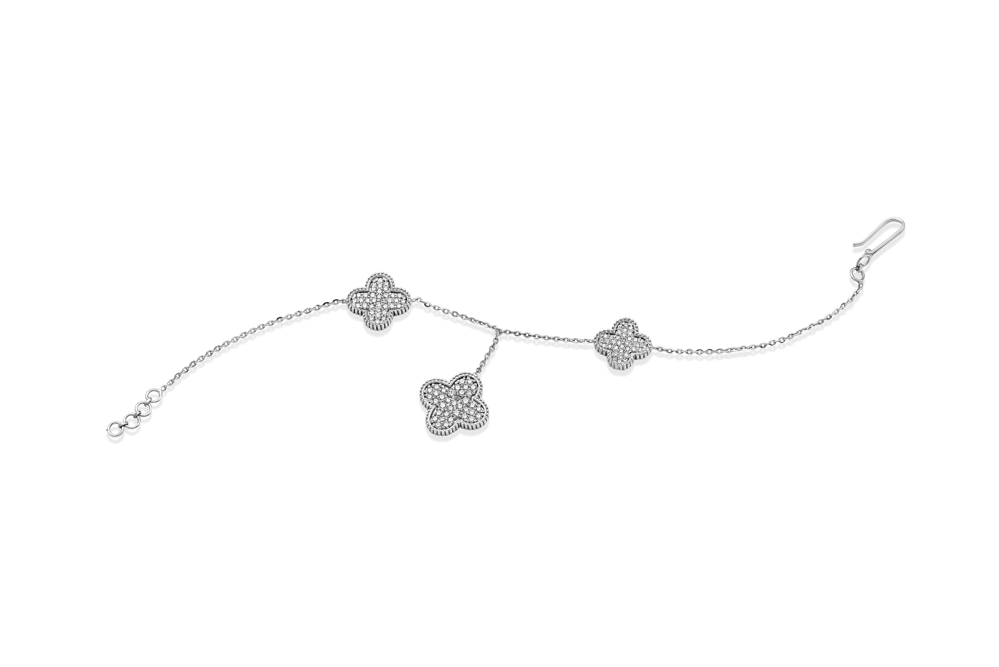 Clover Luxe Diamond Bracelet  (18K WITH NATURAL  DIAMONDS)