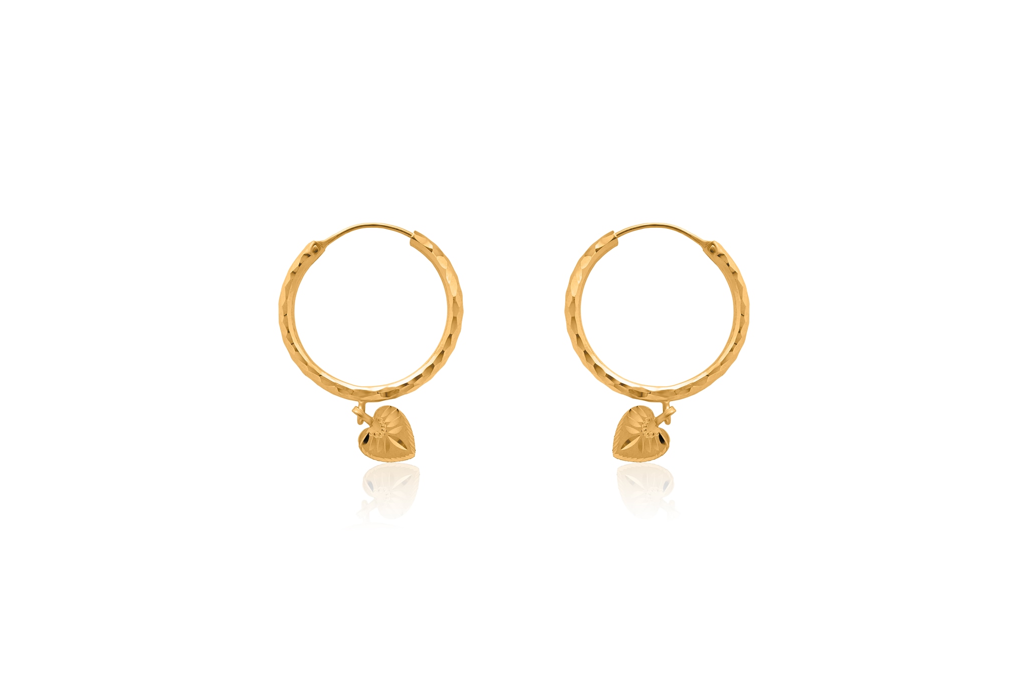 HEART GOLD HOOP EARRINGS