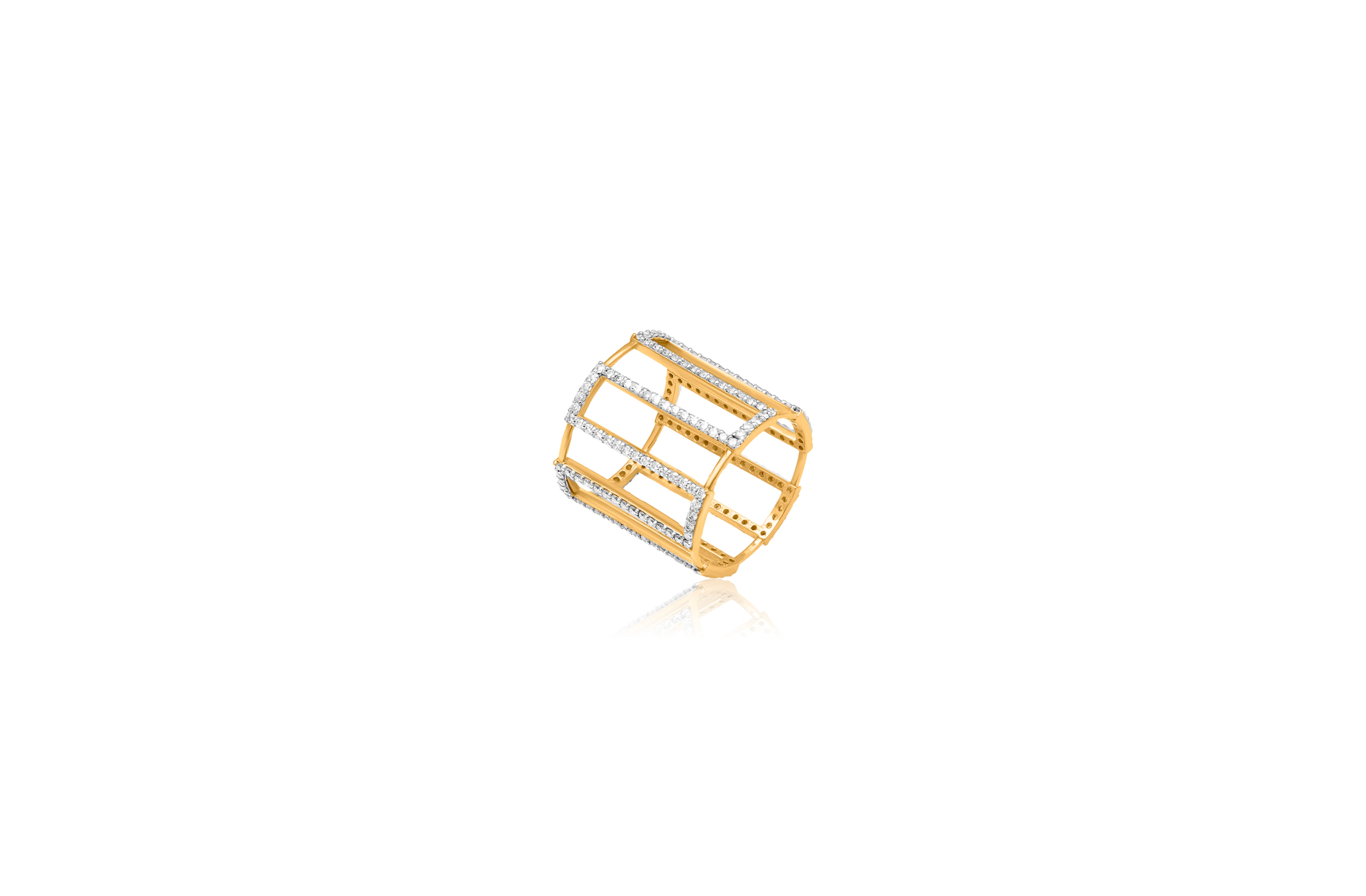 DIAMOND CAGE RING (18K WITH LAB GROWN DIAMONDS)